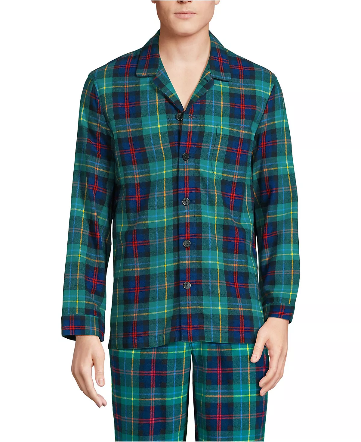 Мужская фланелевая пижамная рубашка классического покроя 6290₽