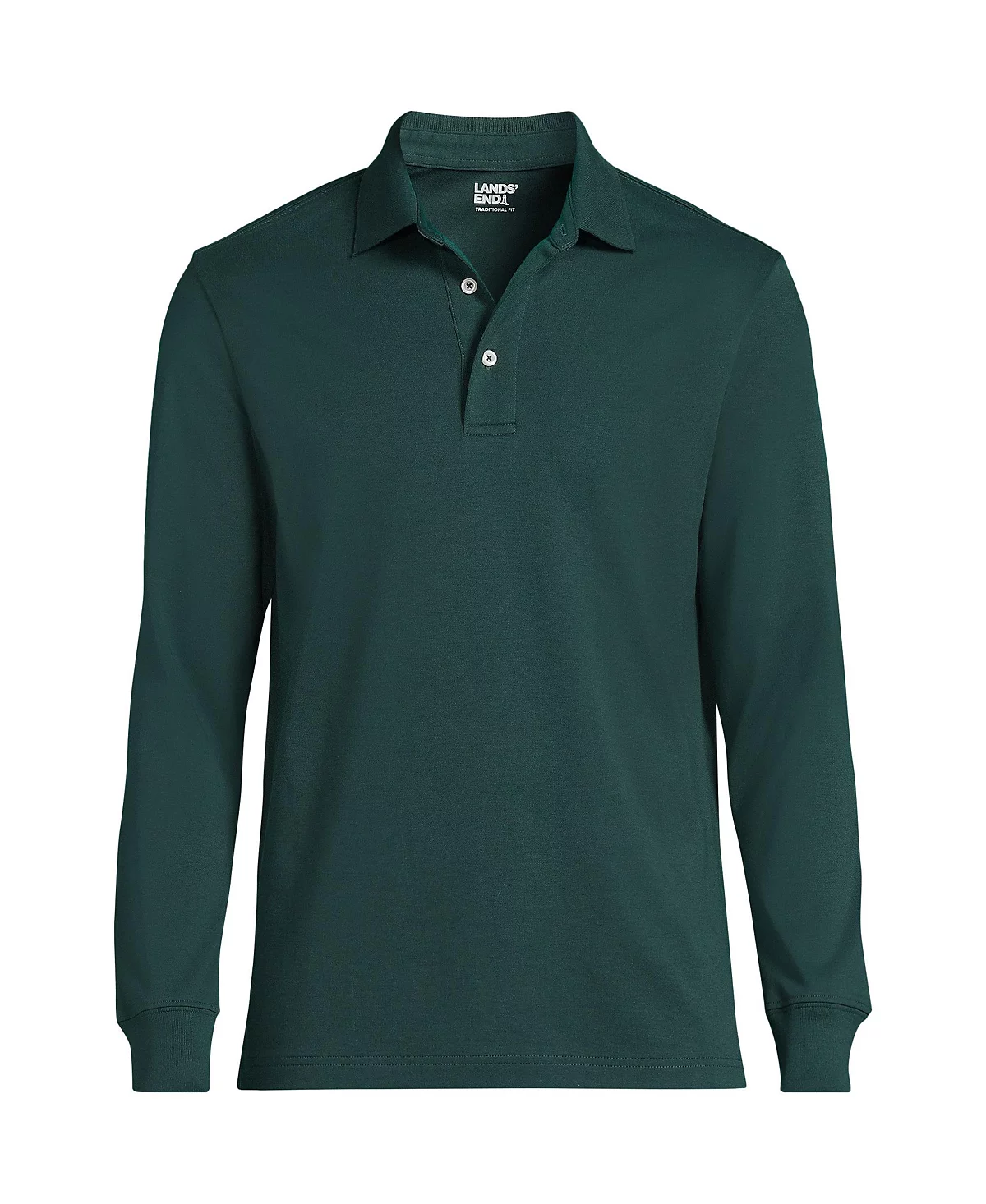 Хлопковая рубашка поло Supima с длинным рукавом Lands End Big - Tall из хлопка 12390₽