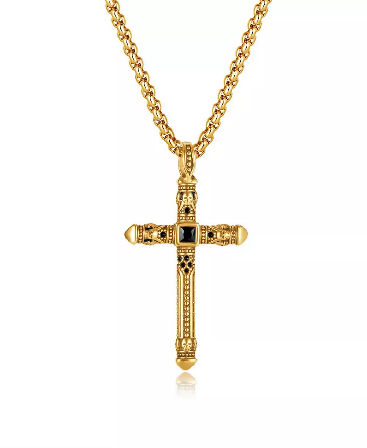 Золотой Библейский Крест Ожерелье с подвеской из нержавеющей стали
