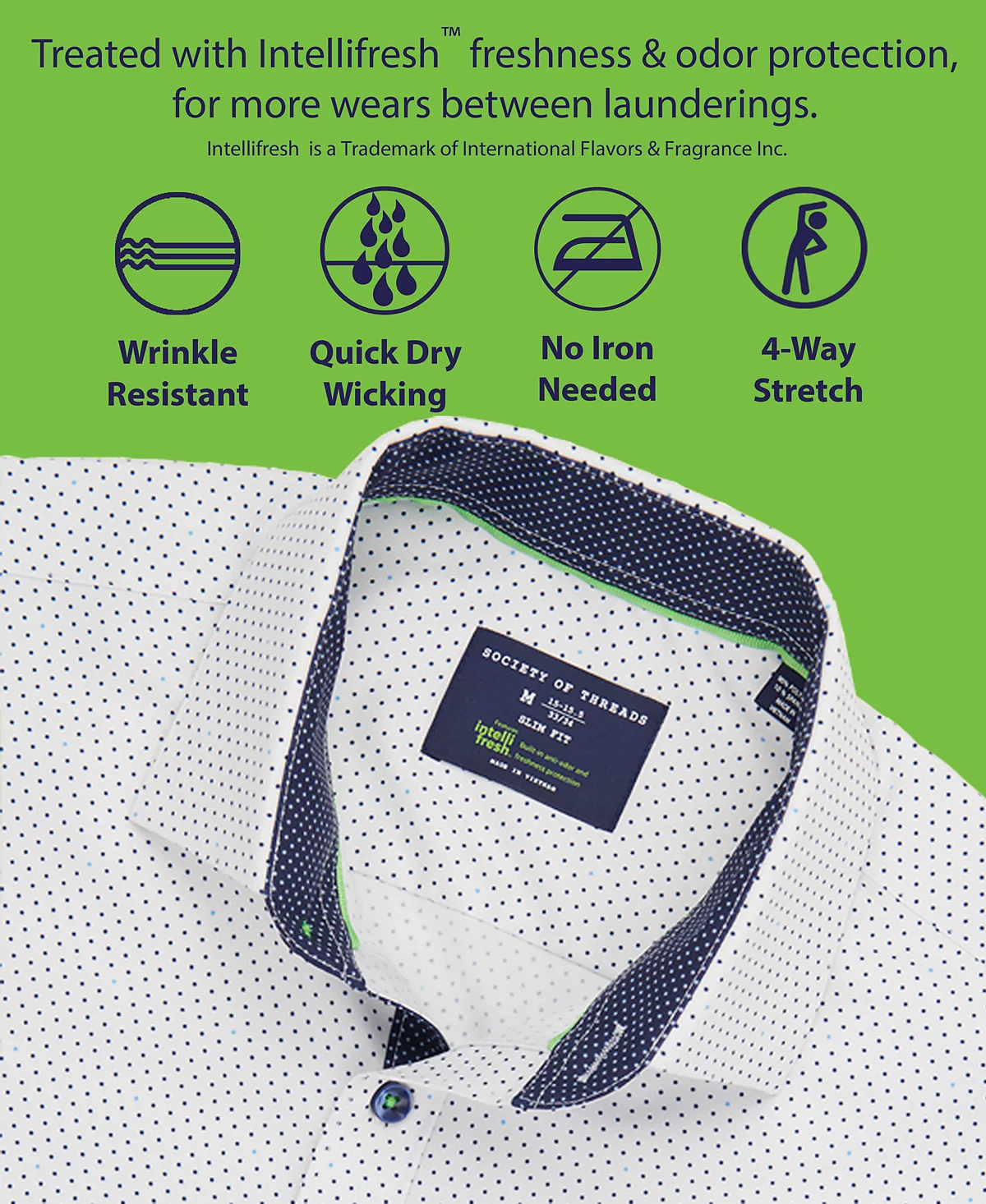 Мужская приталенная рубашка-стрейч Performance Stretch из негладкого материала с цветочным принтом 7590₽