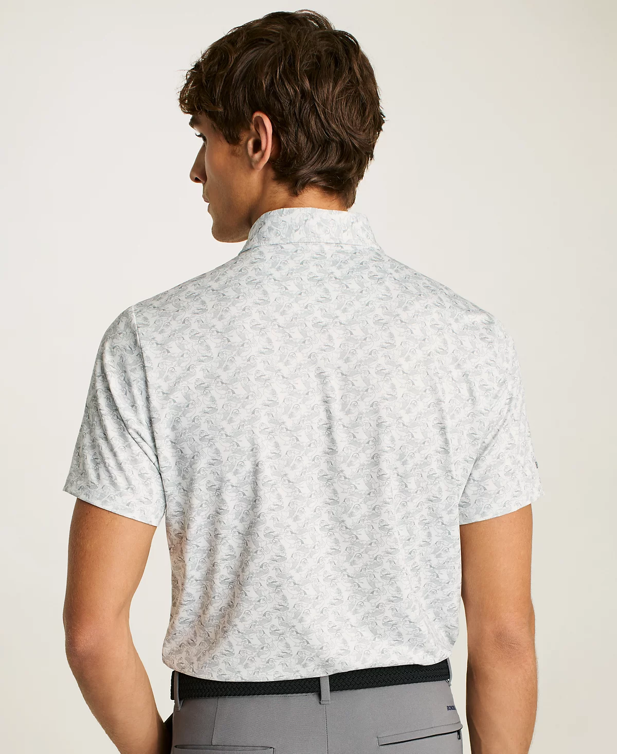 Мужская рубашка поло Bonobos Performance с коротким рукавом и птичьим принтом от Bonobos 5890₽