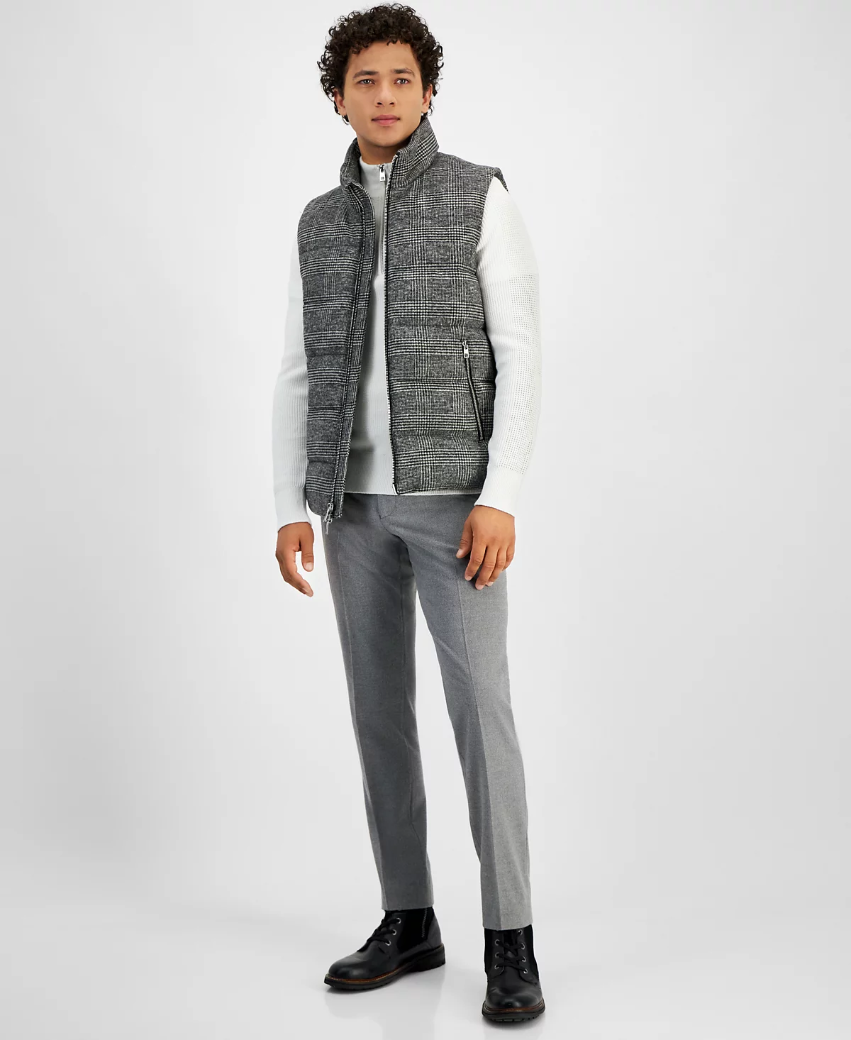 Мужской клетчатый жилет-фугу в клетку от Michael Kors с принтом Принца Уэльского 26490₽