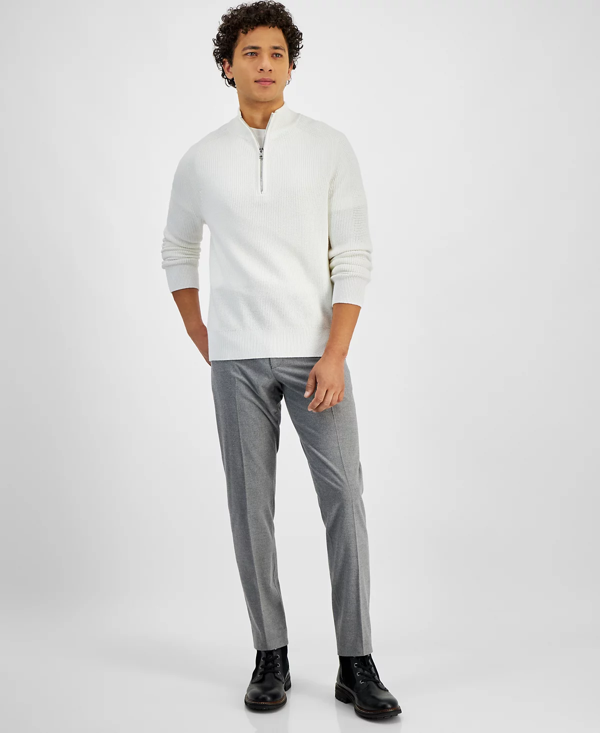 Мужской свитер Michael Kors современного покроя с застежкой на молнию 14 и комбинированной строчкой 15990₽