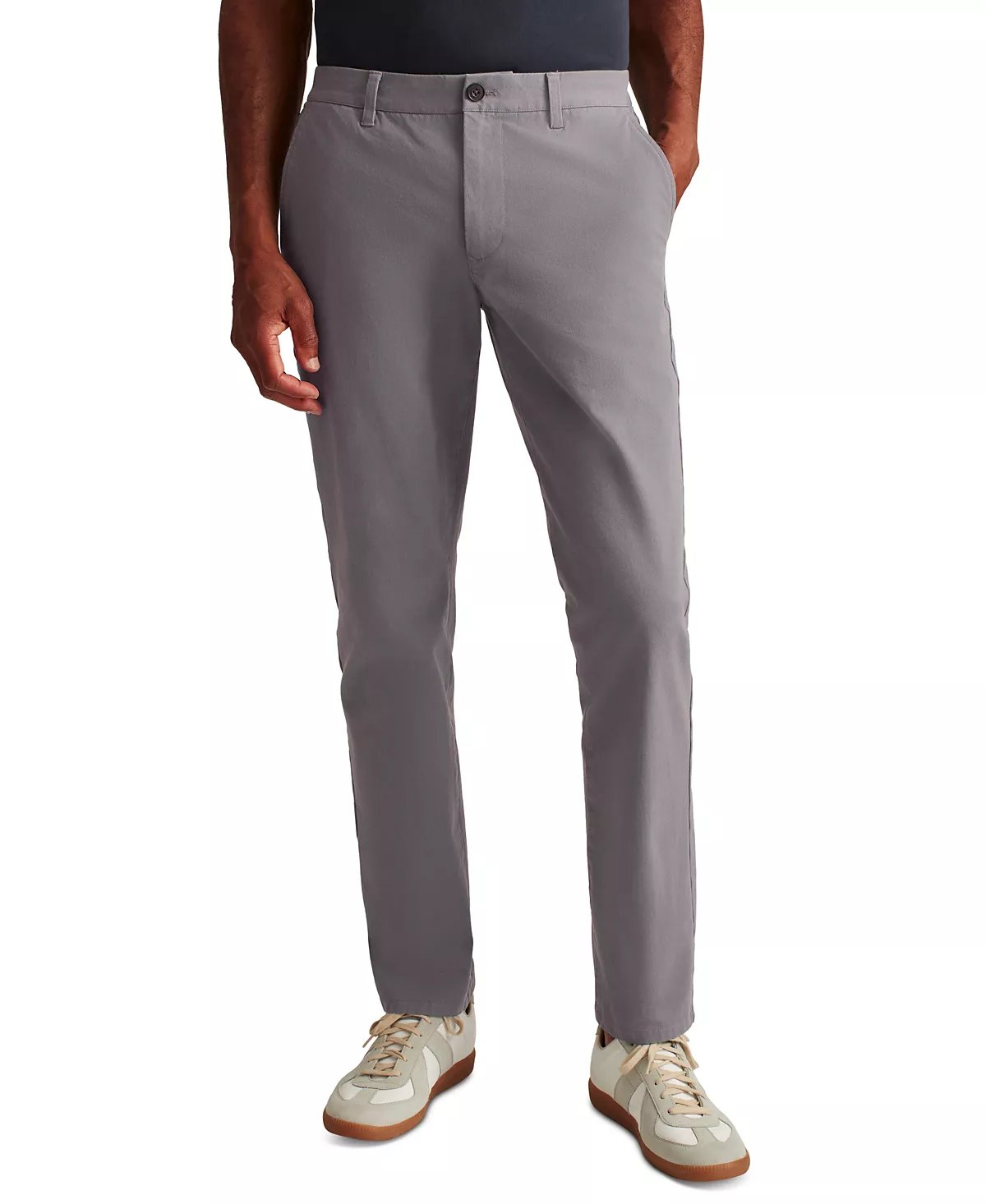 Мужские приталенные фирменные стираные брюки-чиносы цвета хаки 20 6590₽