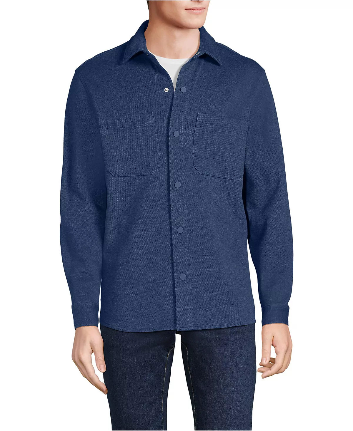 Мужская трикотажная рубашка-жакет с длинным рукавом 9090₽