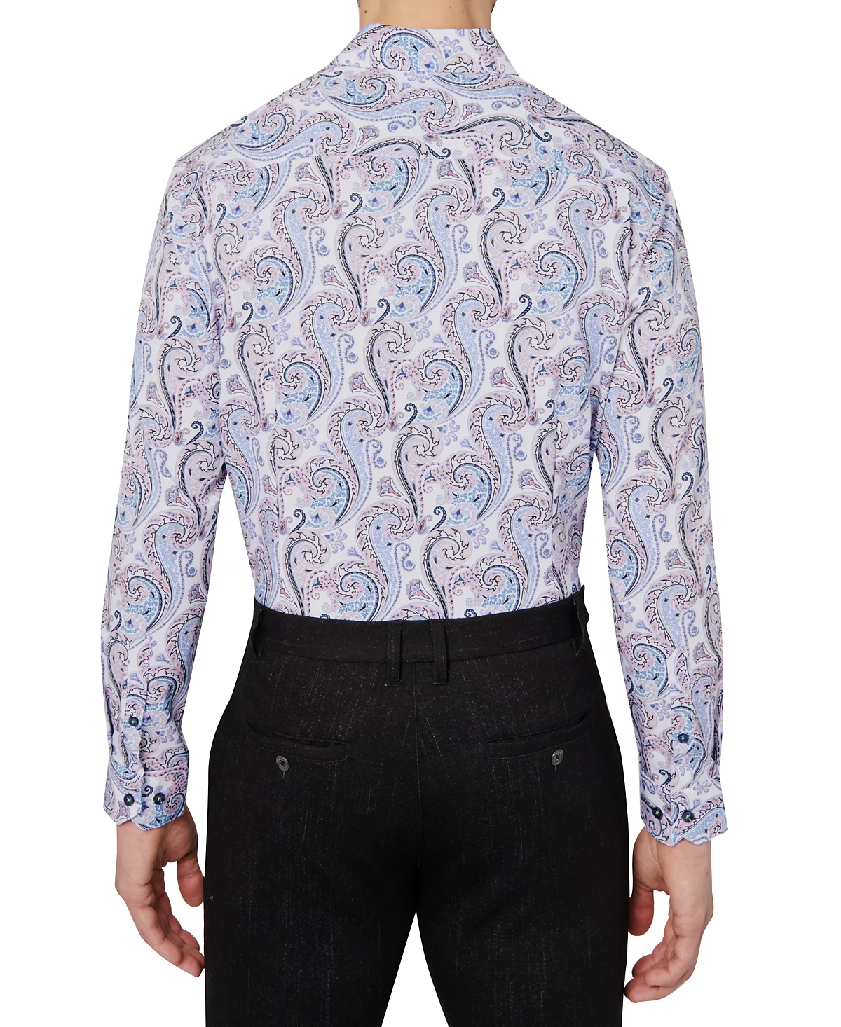 Мужская приталенная рубашка-стрейч Performance Stretch из негладкого материала с принтом Пейсли 12890₽