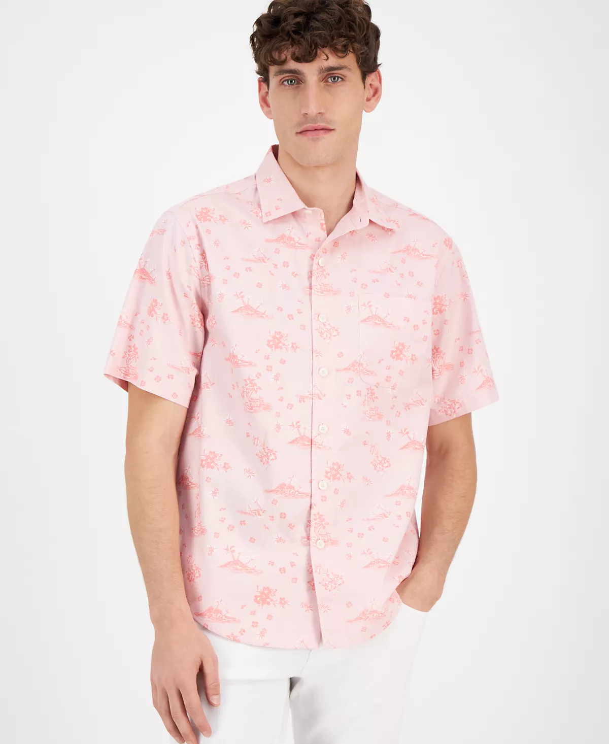  Мужская рубашка Island Bound Chambray с коротким рукавом