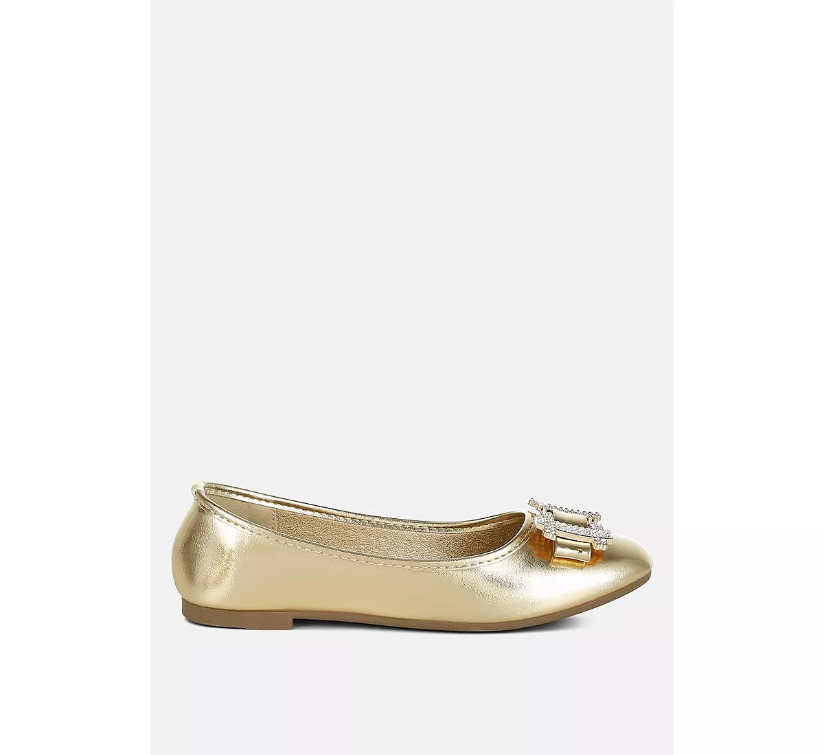 Металлические балетки с пряжкой из горного хрусталя Navik 7590₽