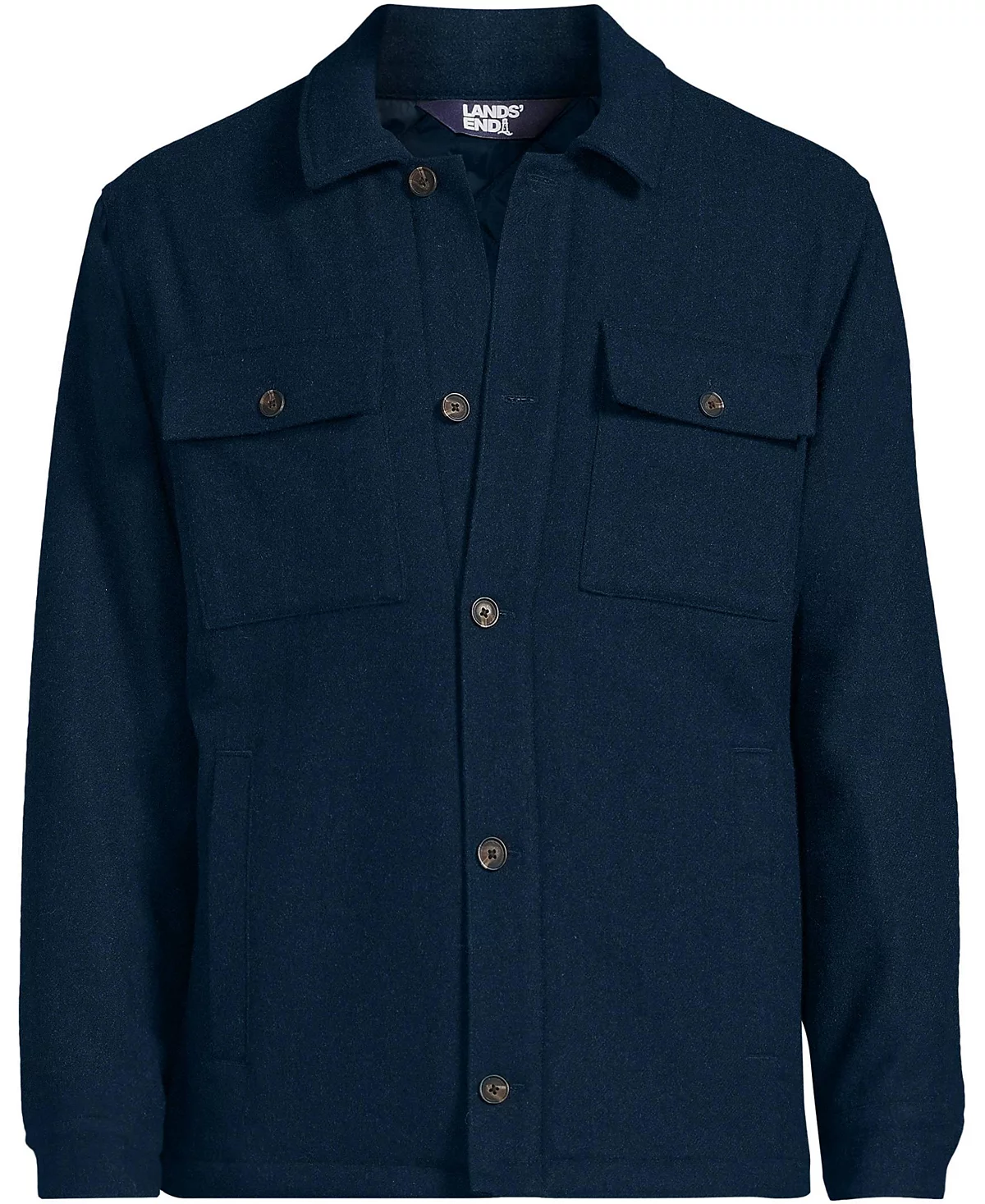 Мужская куртка-рубашка из смесовой шерсти Lands End 38090₽