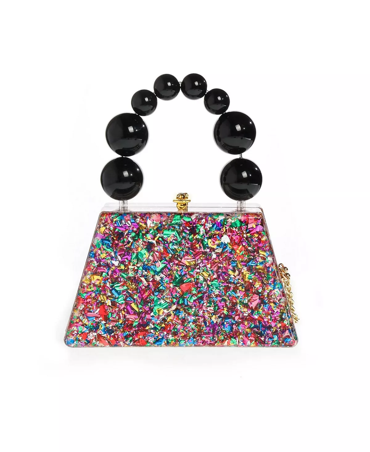 Акриловый клатч Forever Love confettie с верхней ручкой