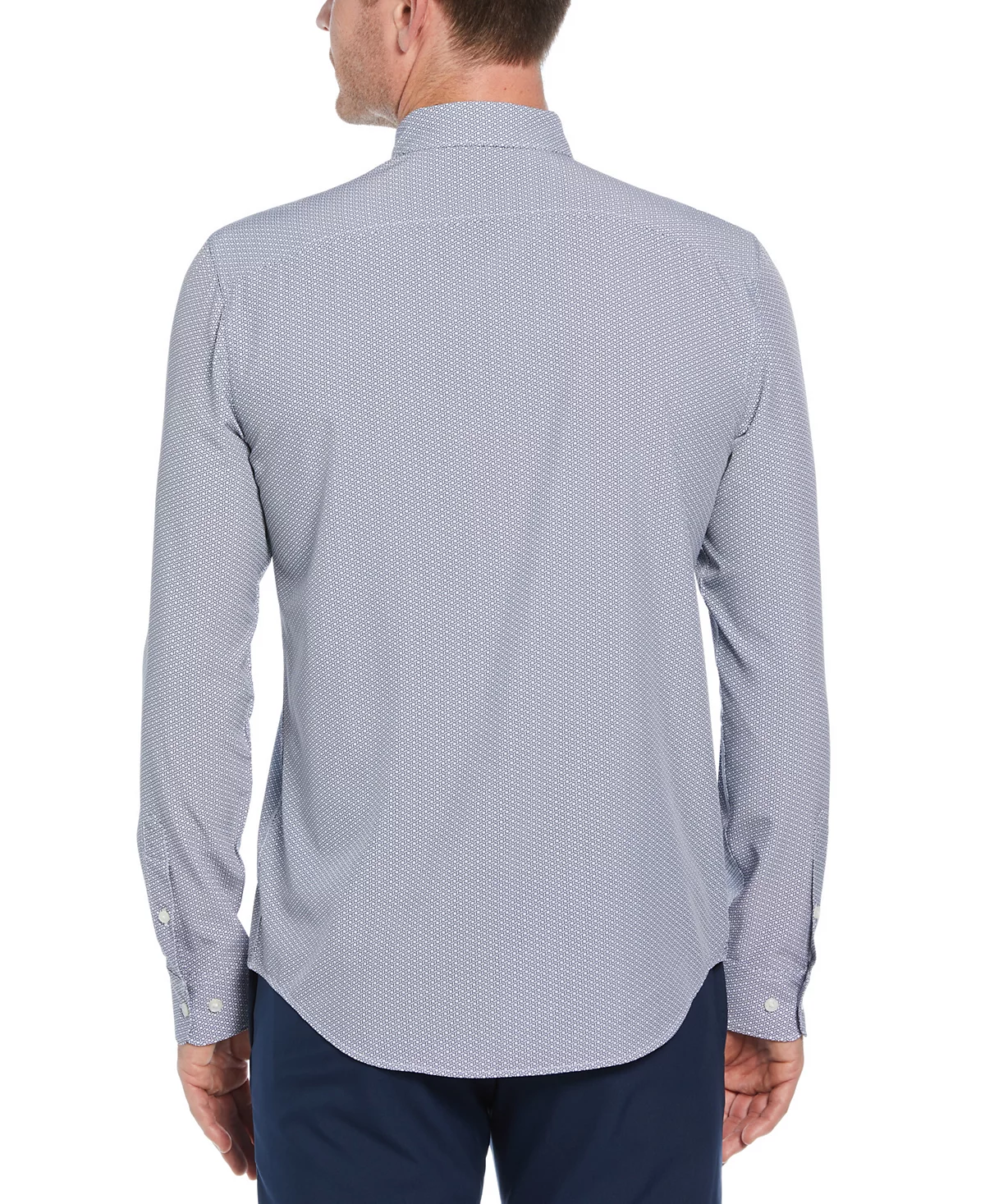 Мужская приталенная рубашка Perry Ellis с длинным рукавом и геометрическим принтом спереди на пуговицах 10190₽