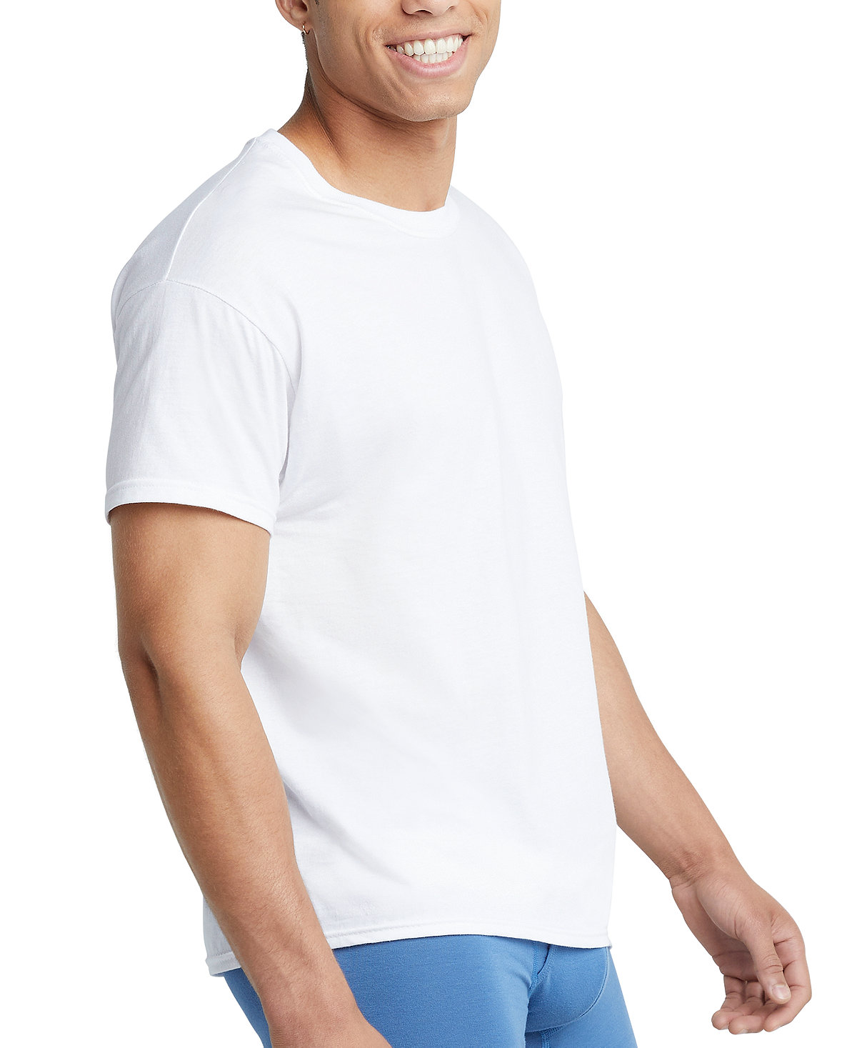 Hanes Mens Ultimate 6pk. Майки с круглым вырезом горловины. white