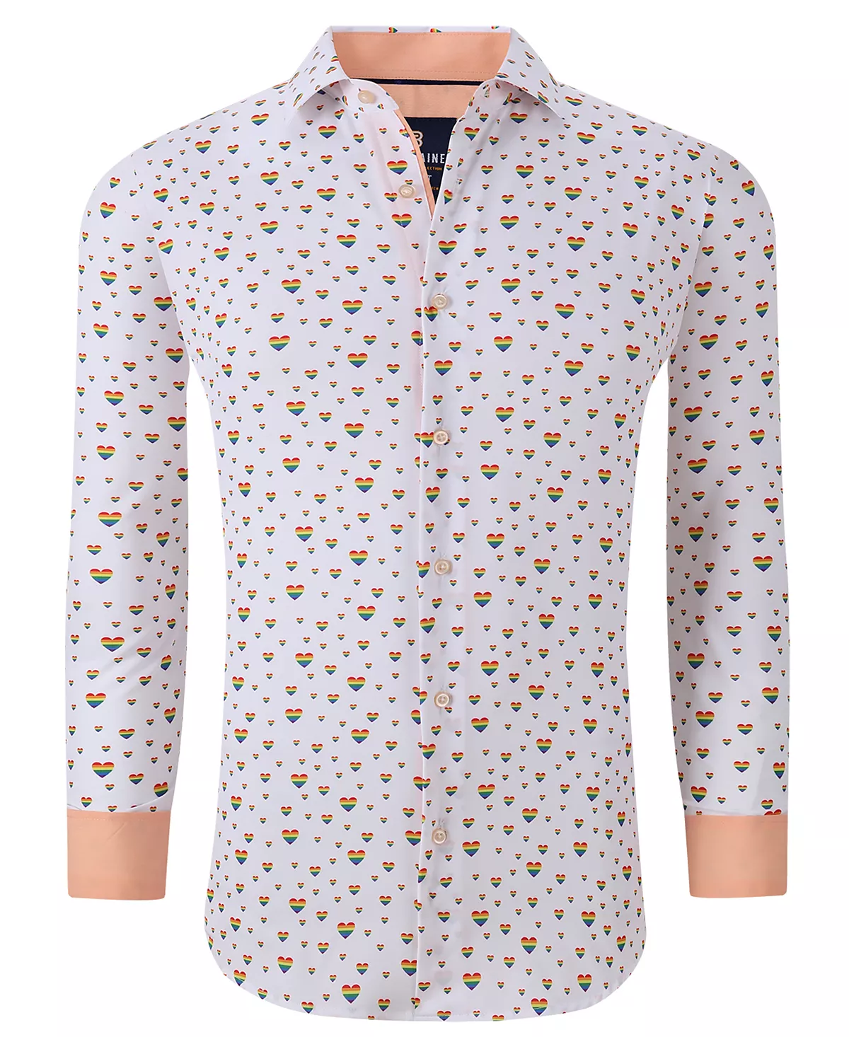 Мужская приталенная рубашка на пуговицах Tom Baine Mens Slim Fit Pride Performance - новинка