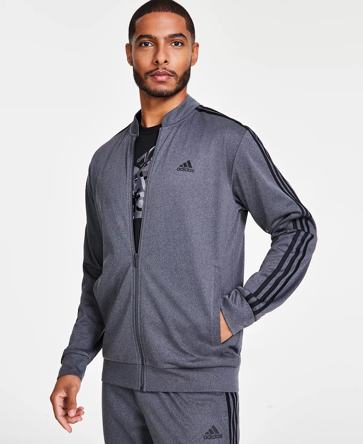 мужская спортивная куртка adidas из трикотажа с логотипом adidas