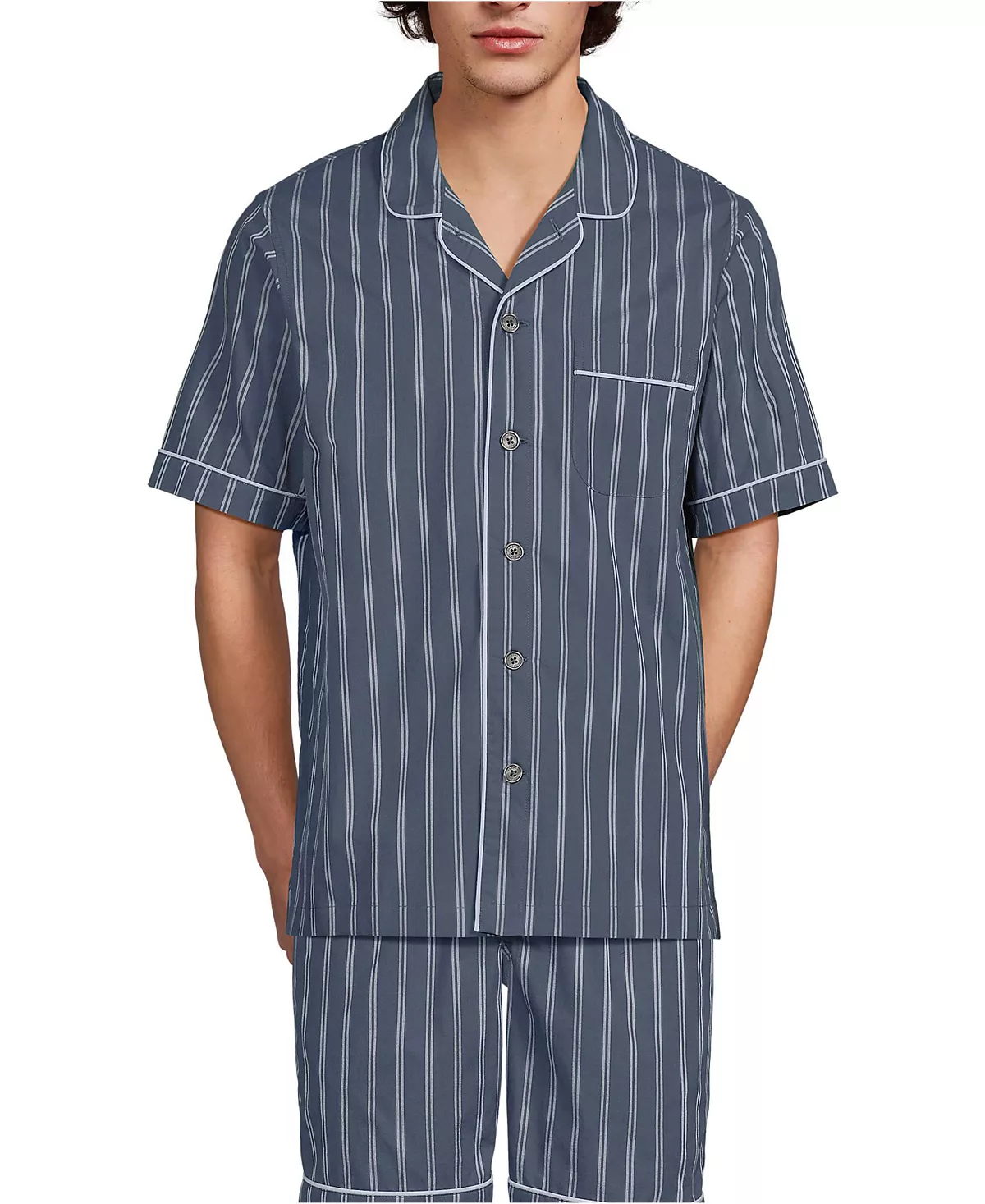 Незаменимая пижамная рубашка с коротким рукавом для мужчин из Лэндс-Энда 7590₽