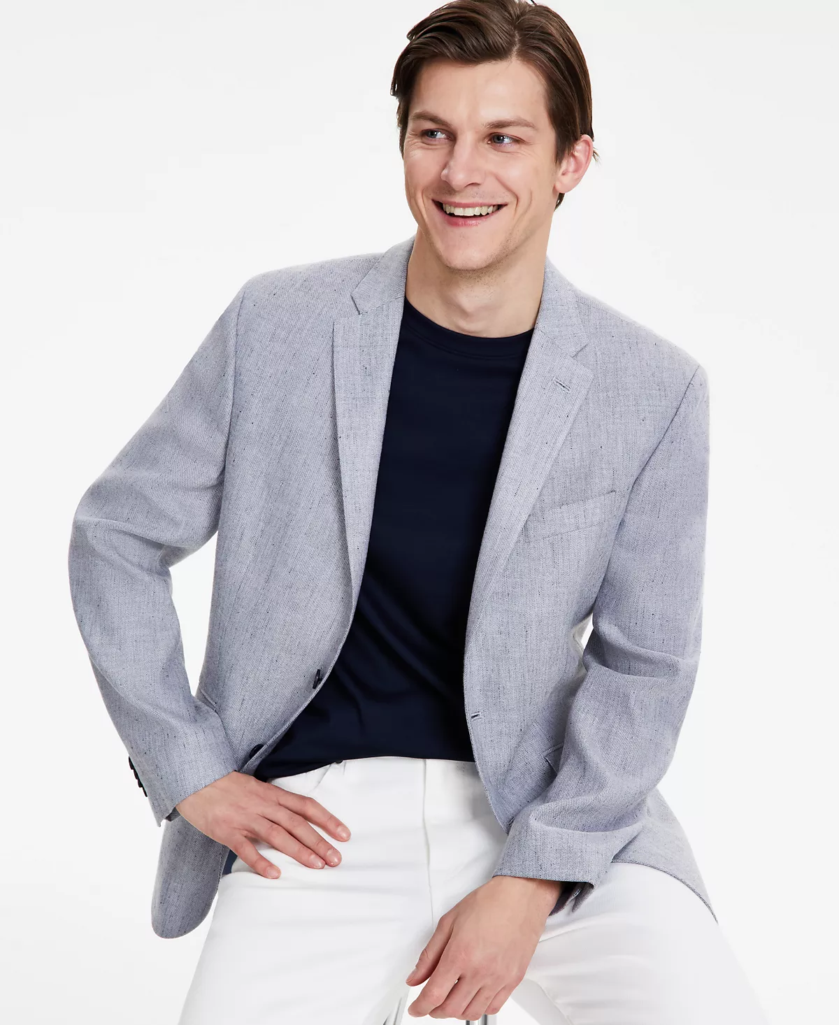 Мужская приталенная спортивная куртка из льна Kenneth Cole Reaction 11390₽