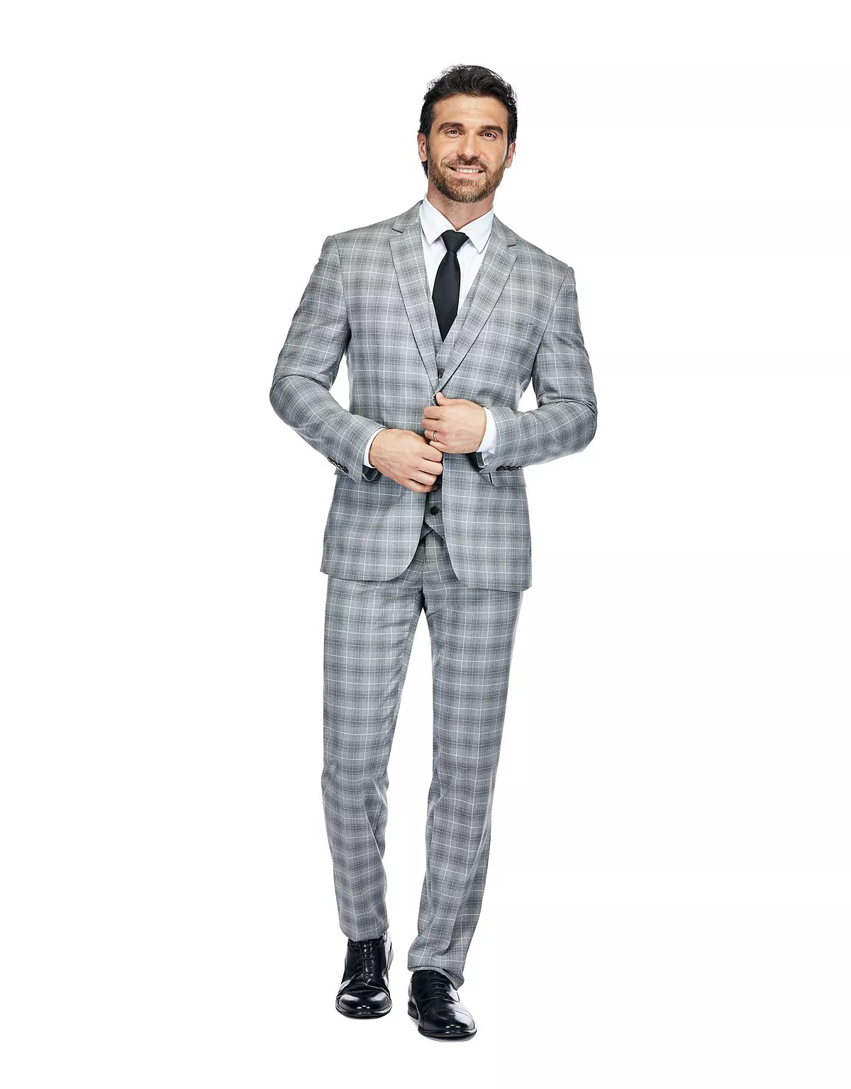 Элегантный мужской костюм в клетку Gino Vitale Slim Fit из 3 предметов 43290₽