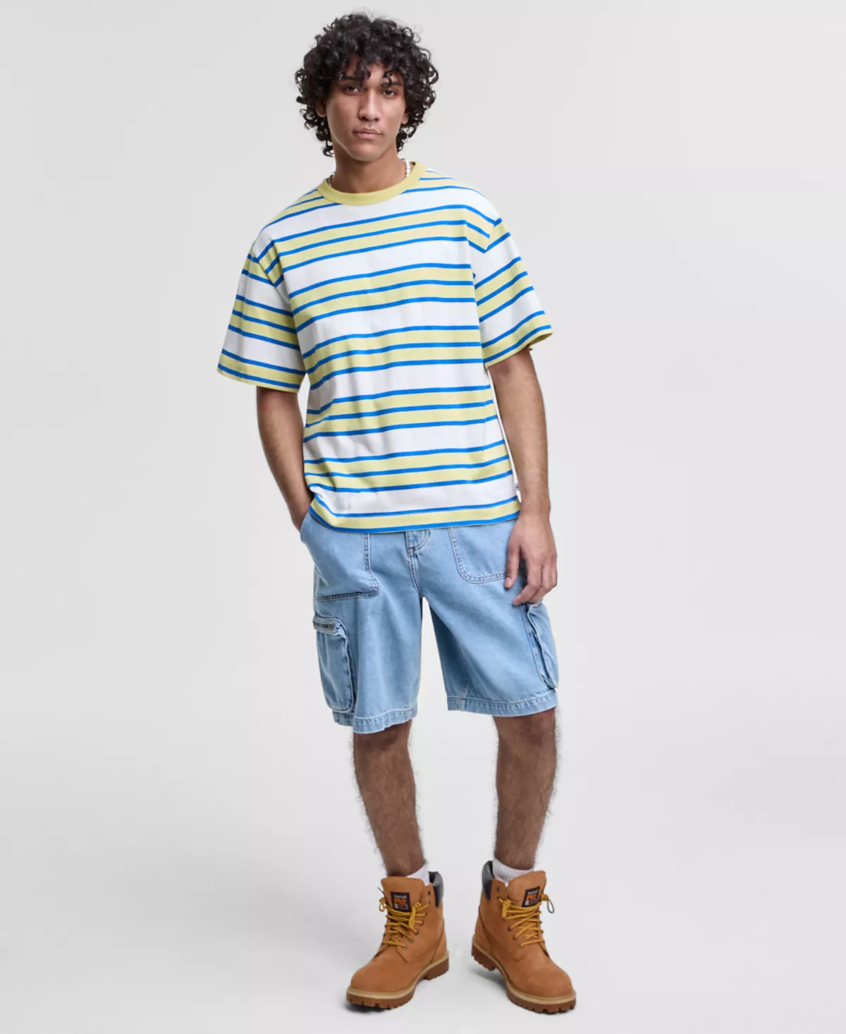 Мужская футболка в полоску свободного кроя Mode of One эксклюзивно в Macys 6590₽