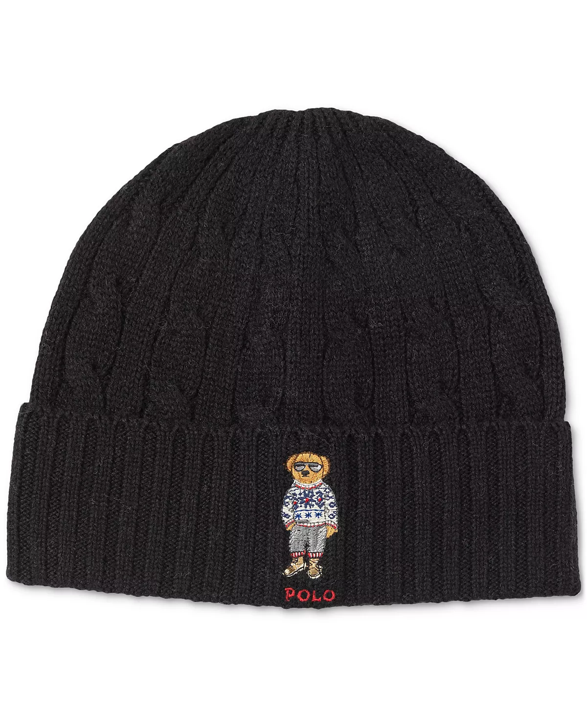 Мужская шапочка-трос Polo Ralph Lauren с праздничным рисунком медведя