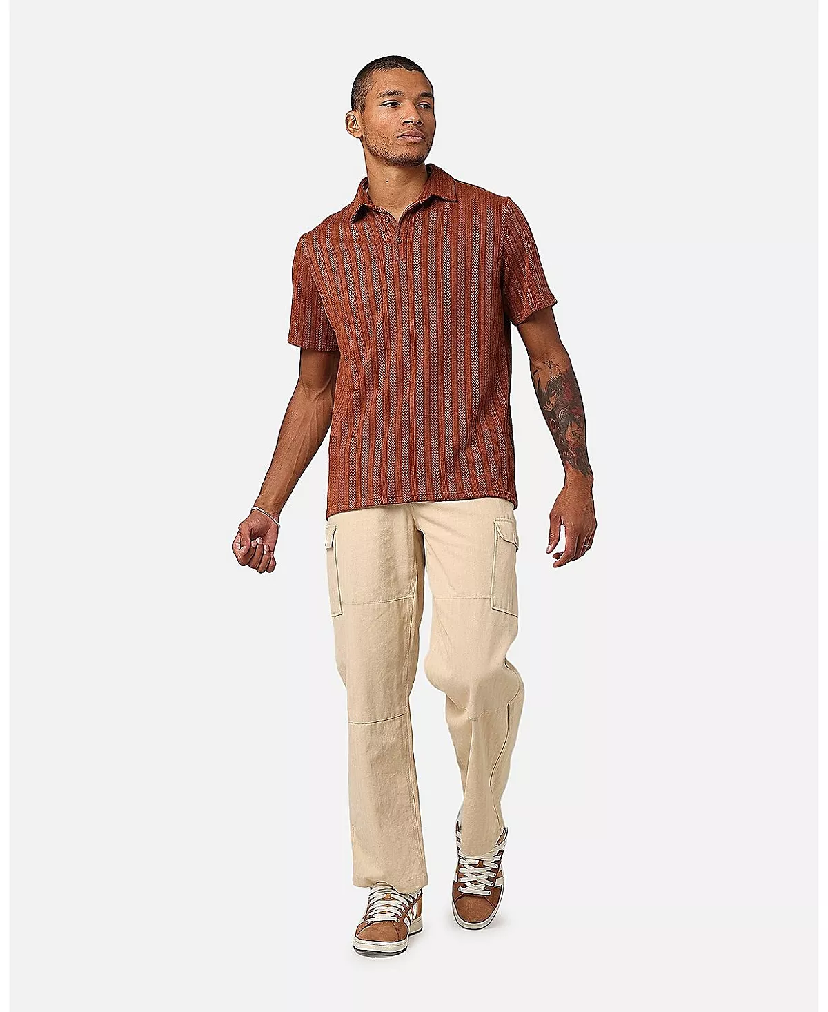 XXIII Мужская рубашка-поло с коротким рукавом в елочку