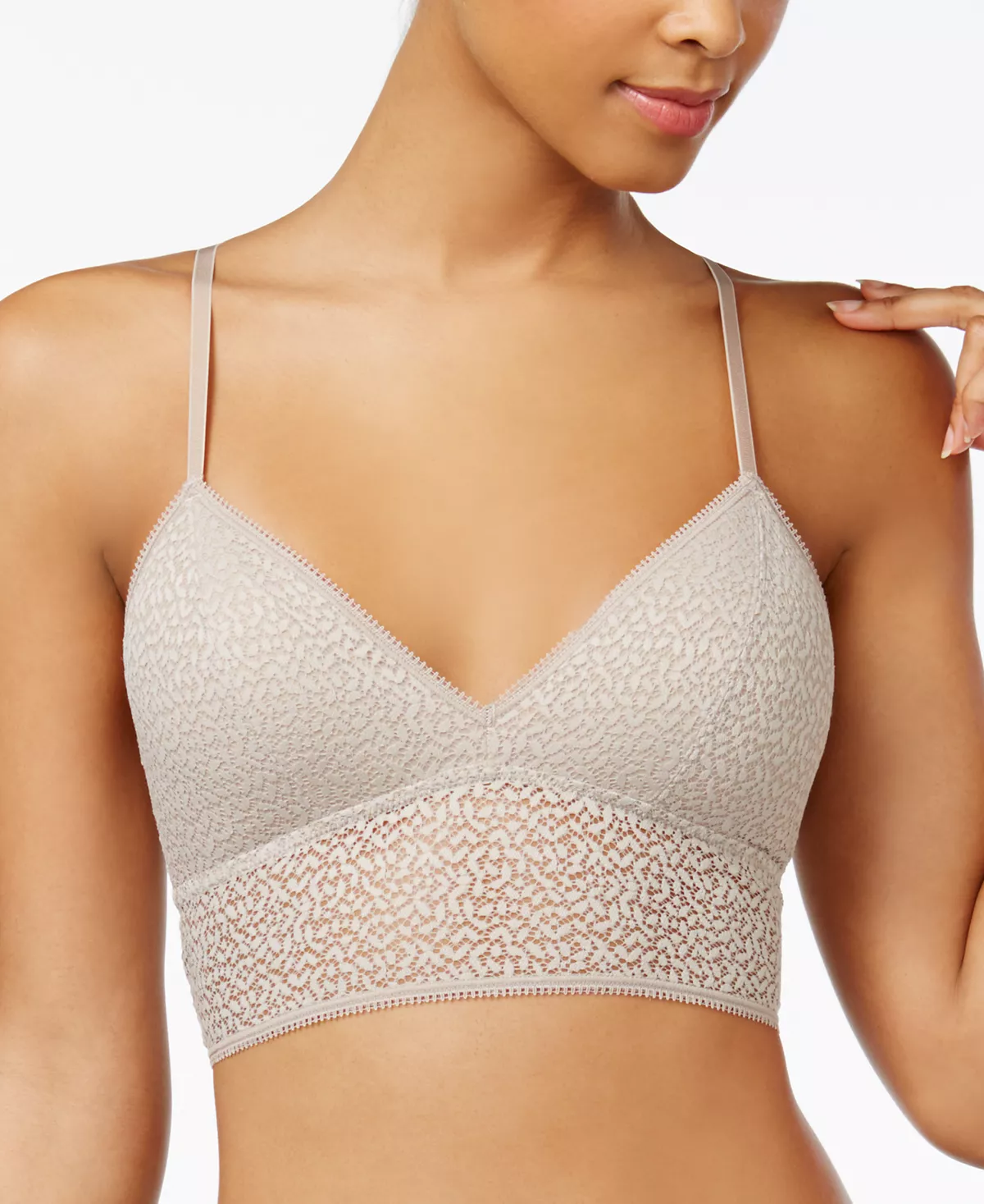 Современный кружевной удлиненный бюстгальтер без косточек DKNY DK4021
