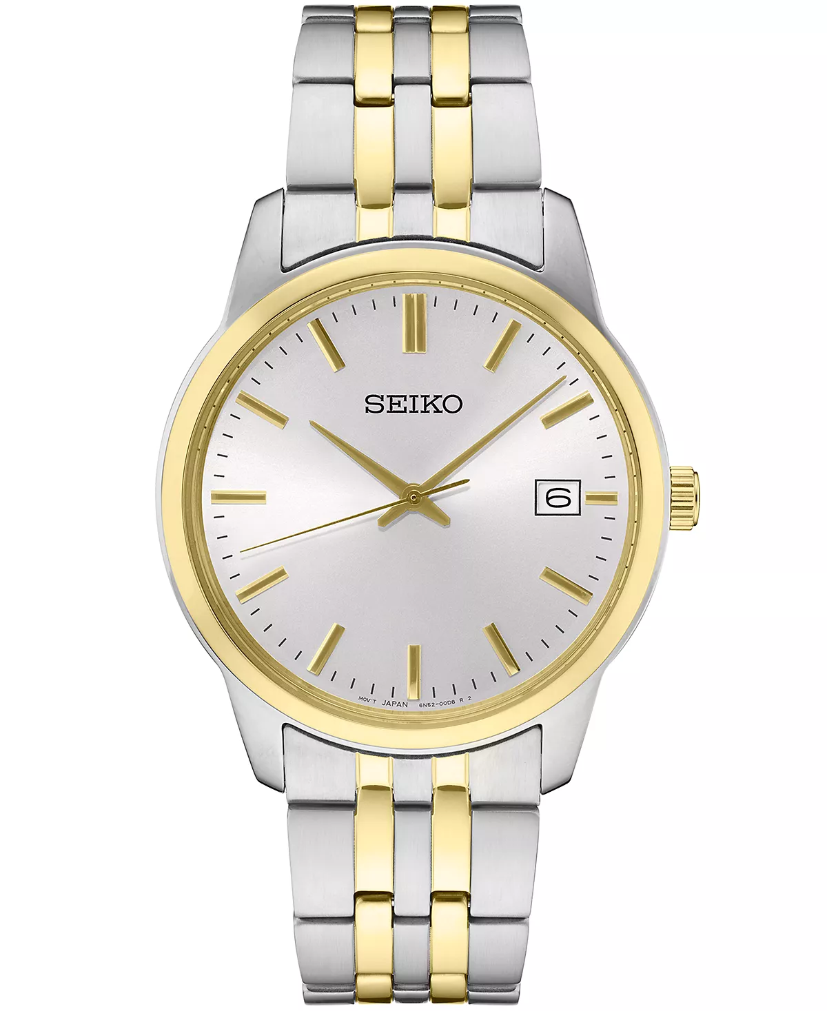 Мужские часы-браслет Seiko Essential с двухцветным браслетом из нержавеющей стали 40 мм