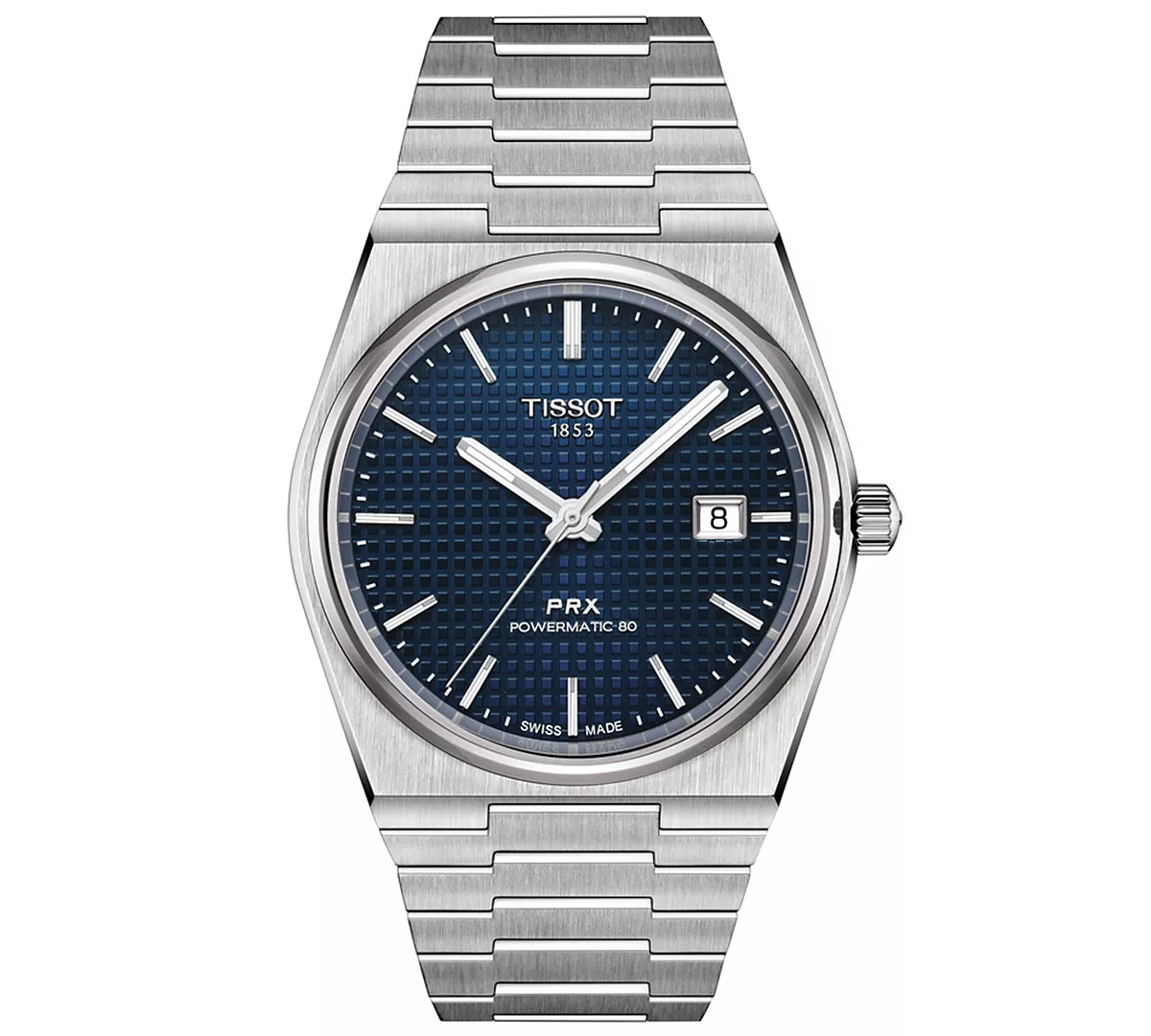 Мужские швейцарские автоматические часы Tissot PRX Powermatic 80 с браслетом из нержавеющей стали 40 мм