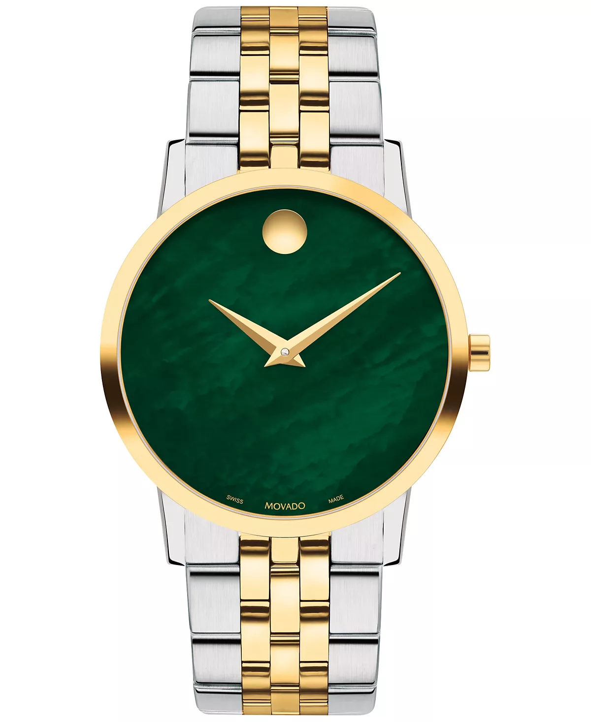 Женские швейцарские музейные часы Movado Womens с классическим двухцветным браслетом из нержавеющей стали 33 мм