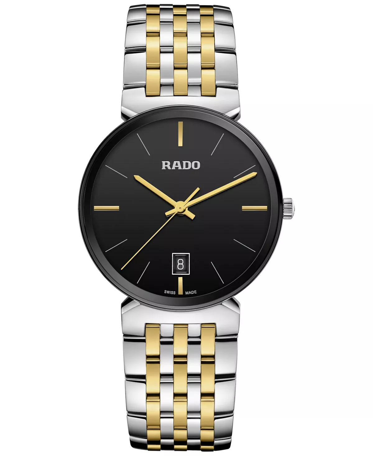 Rado Florence Мужские черные часы-браслет из нержавеющей стали 38 мм