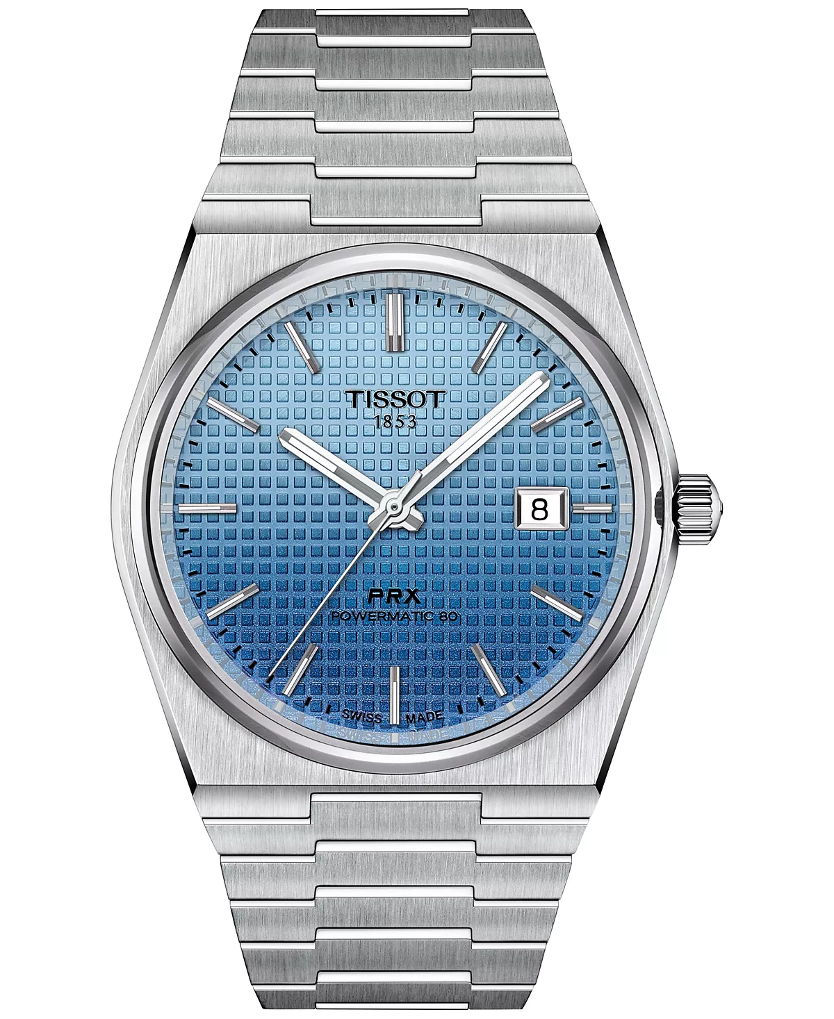 Мужские швейцарские автоматические часы Tissot PRX Powermatic 80 с браслетом из нержавеющей стали 40 мм