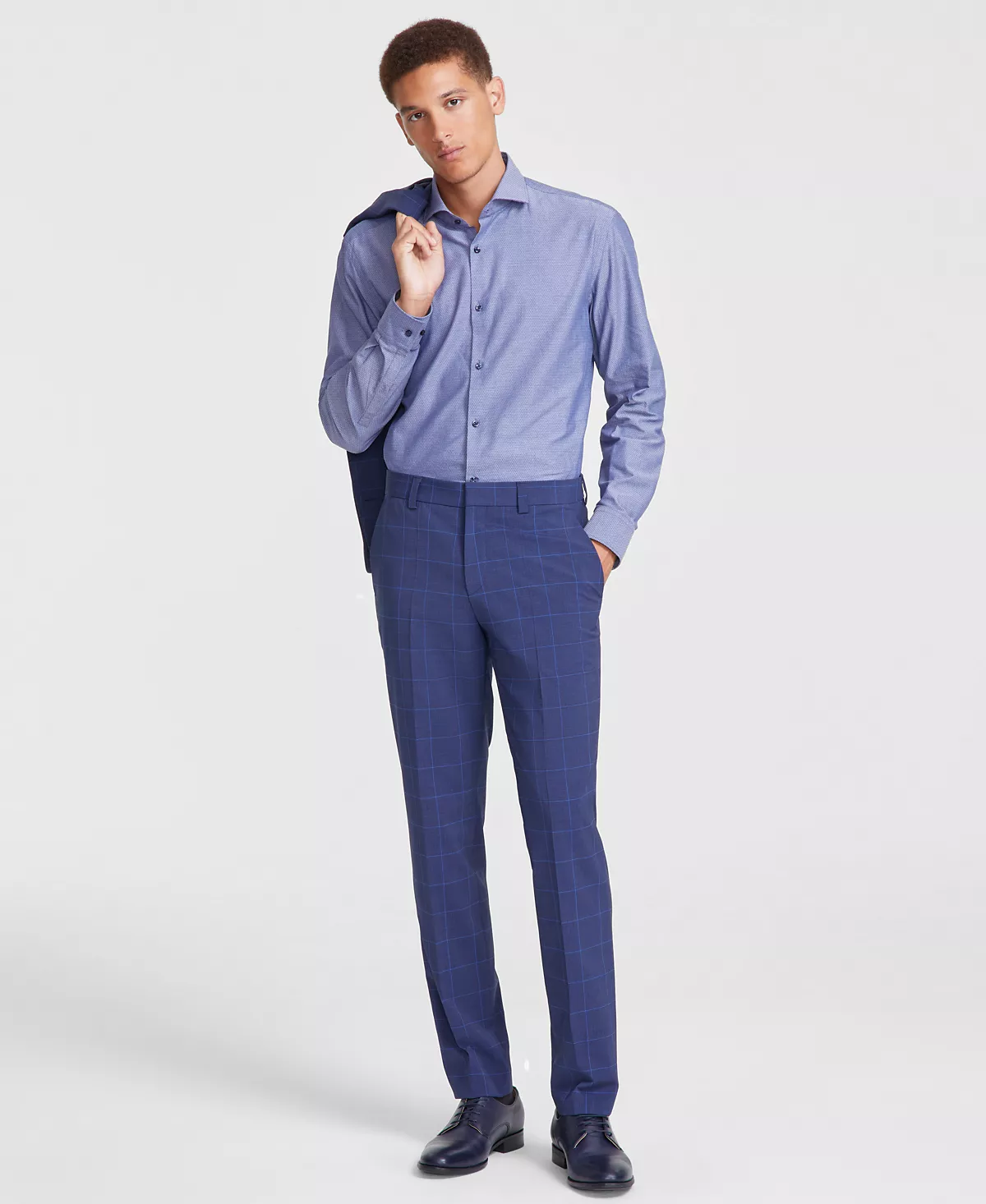 Мужские брюки в клетку Hugo Boss от HUGO by Mens в современном стиле с оконным стеклом 11390₽