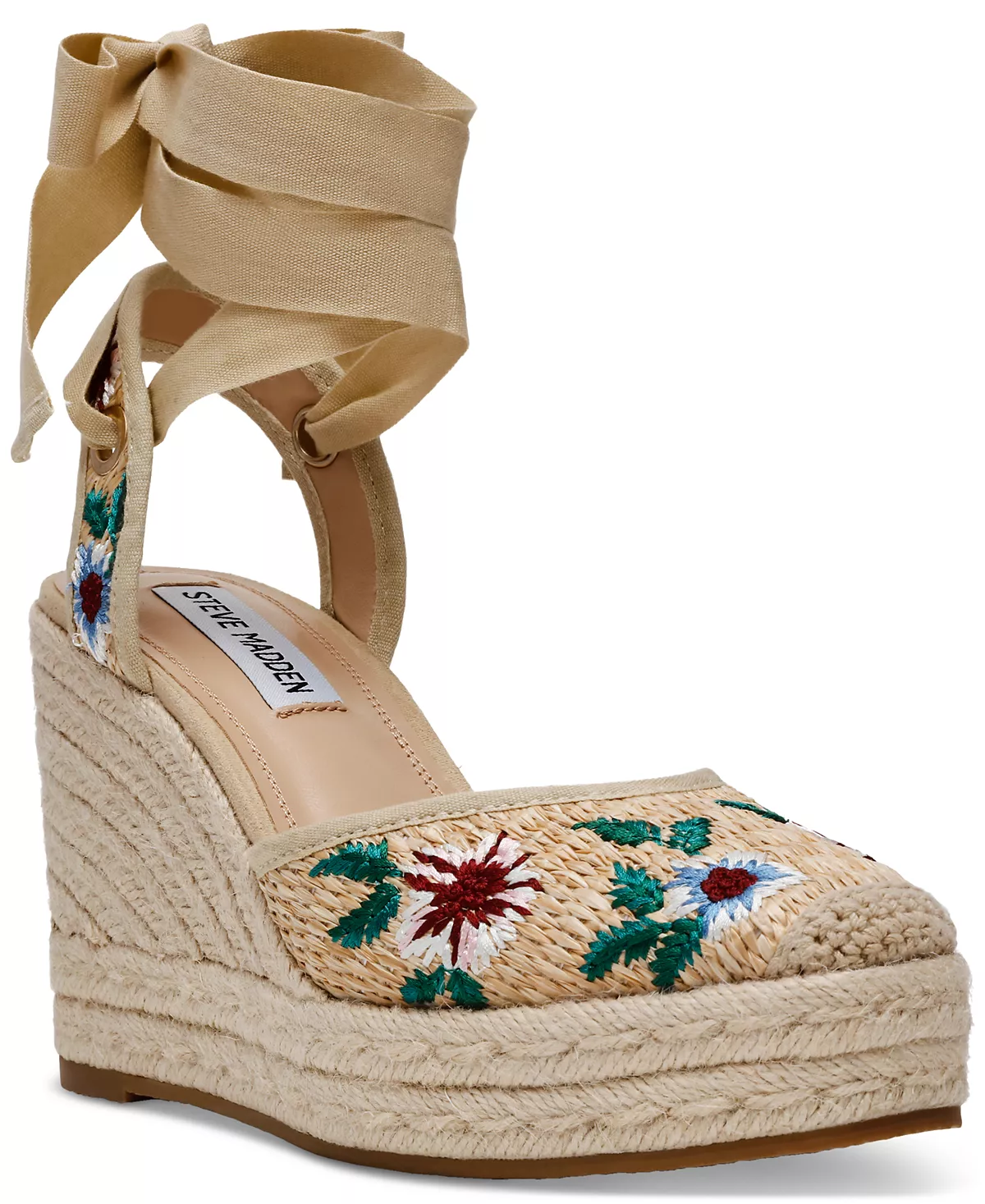 Женские босоножки на танкетке из рафии на платформе Vero от Steve Madden 20690₽