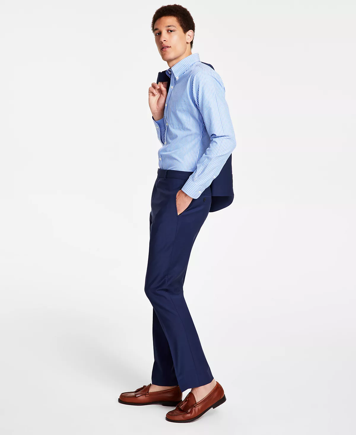 Мужские брюки Brooks Brothers B by классического кроя из стрейчевой полушерстяной ткани 21690₽