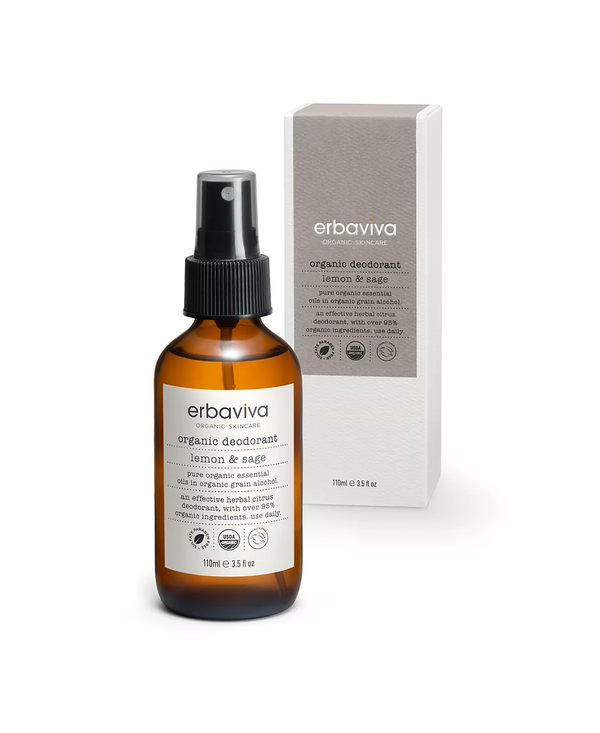 Дезодорант Erbaviva с лимонным шалфеем, 3,5 унции.