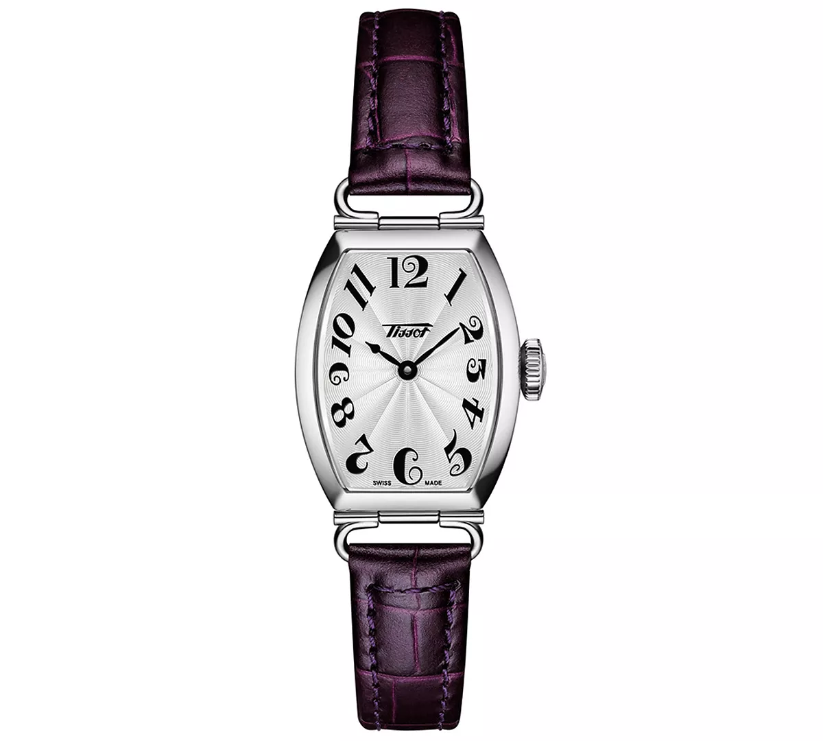 Женские часы Tissot Swiss Heritage Porto с фиолетовым кожаным ремешком 22x30 мм