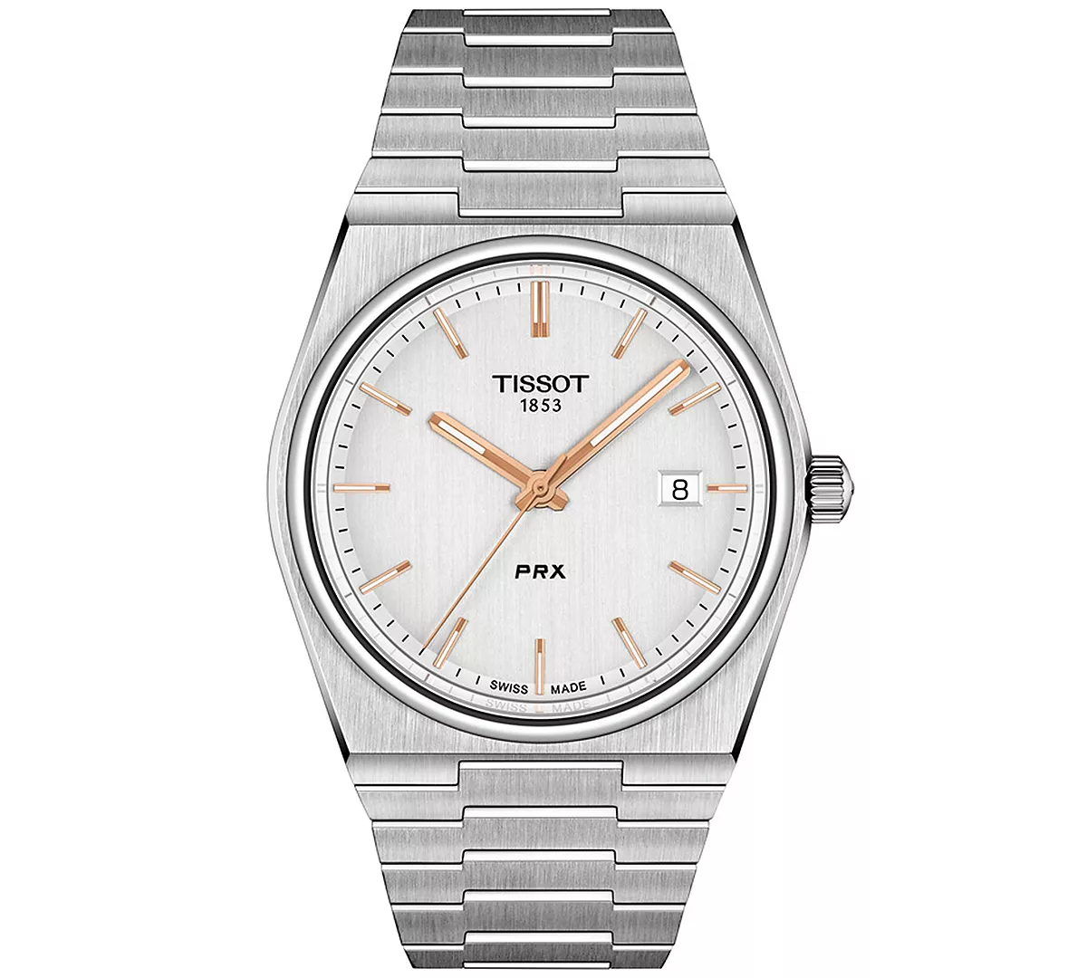 Мужские швейцарские часы Tissot PRX с браслетом из нержавеющей стали 40 мм