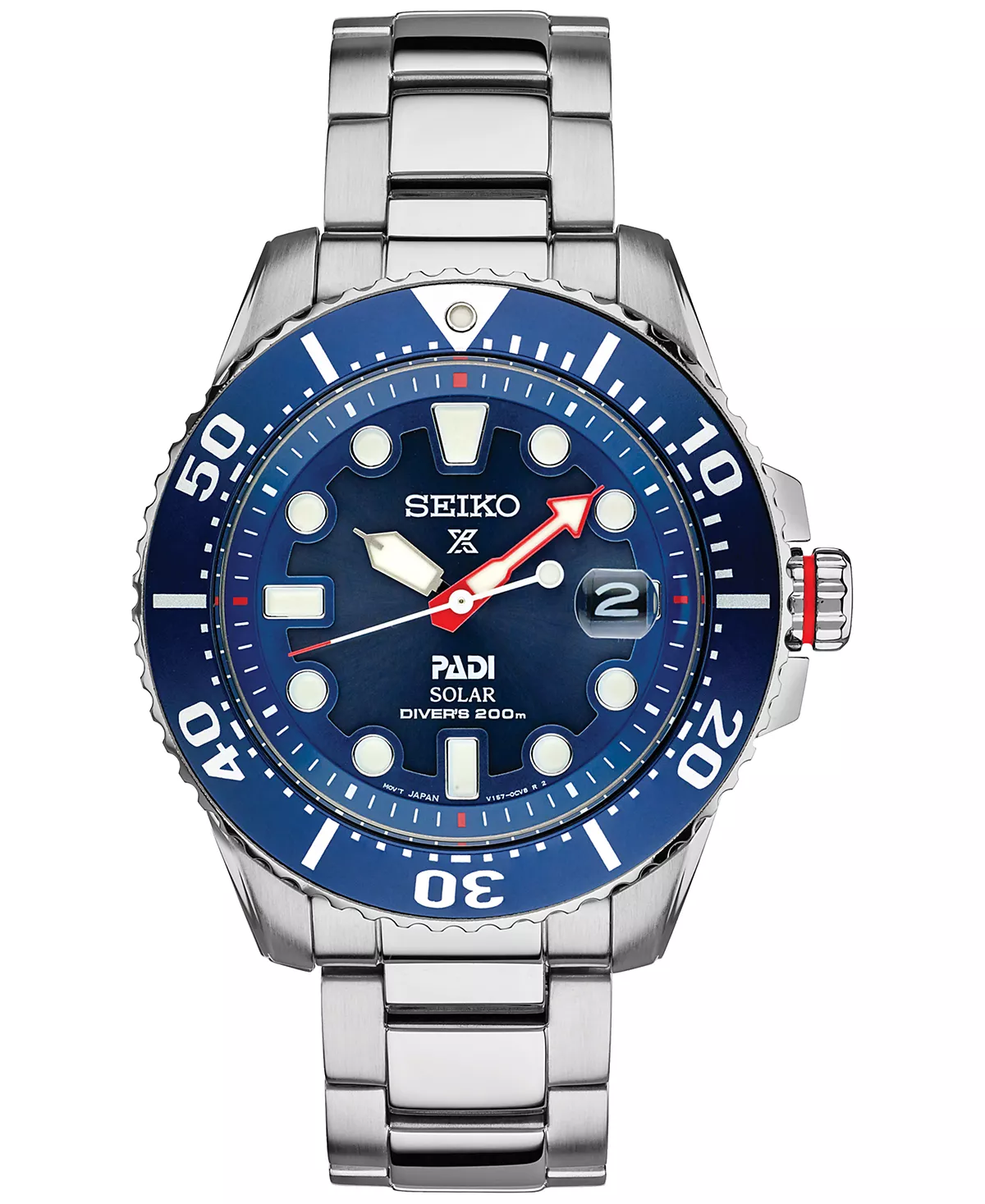 Seiko Мужские часы-браслет Prospex Solar из нержавеющей стали 44 мм