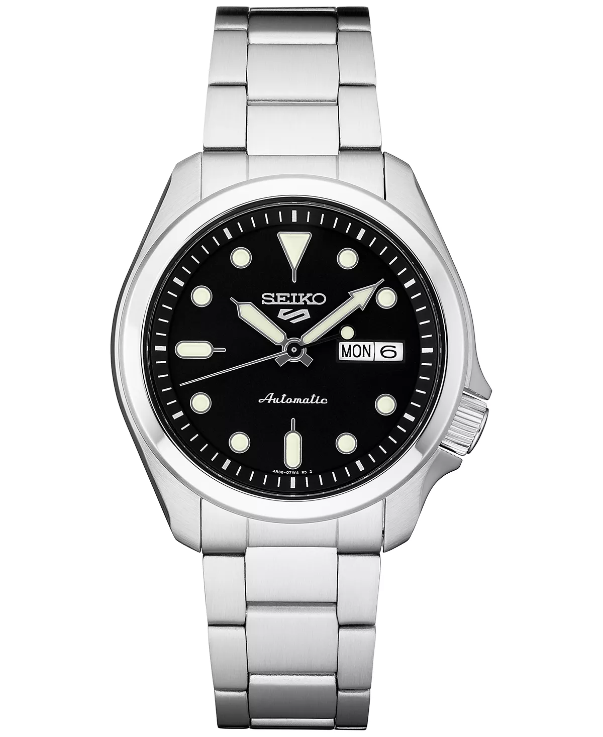 Мужские автоматические часы Seiko с 5 спортивными браслетами из нержавеющей стали 43 мм