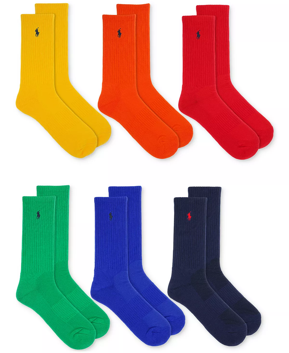 Мужские носки Polo Ralph Lauren, 6-Pk. Яркие носки для активного отдыха