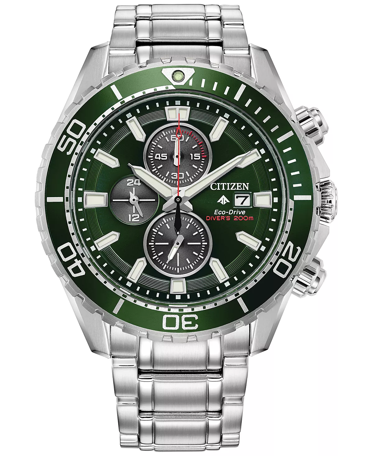 Мужские часы-браслет Citizen Eco-Drive с хронографом Promaster Dive из нержавеющей стали, 45 мм