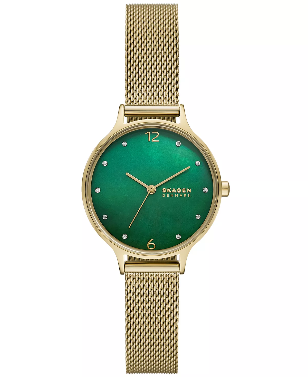 Skagen Womens Anita Lille Трехручная позолоченная нержавеющая сталь 30 мм