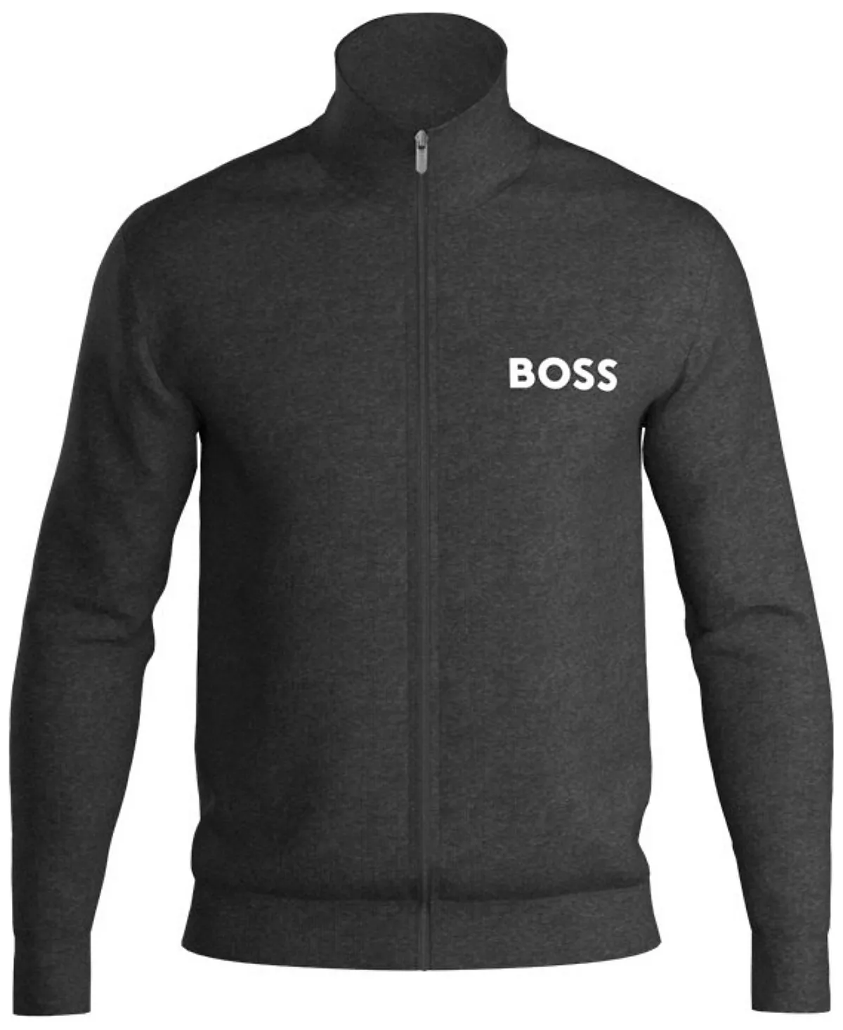 Махровая куртка BOSS Hugo Boss Mens Ease с логотипом и принтом на молнии