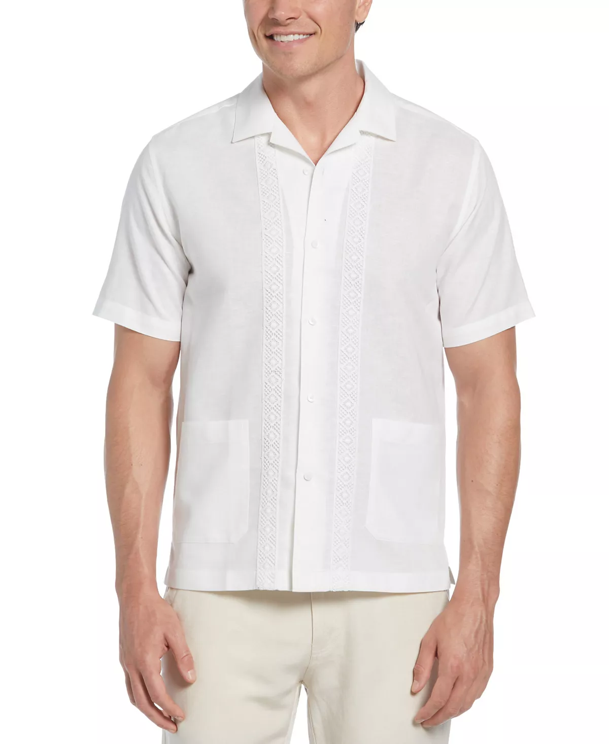 Мужская лагерная рубашка Cubavera с коротким рукавом и аппликацией на пуговицах спереди 8590₽