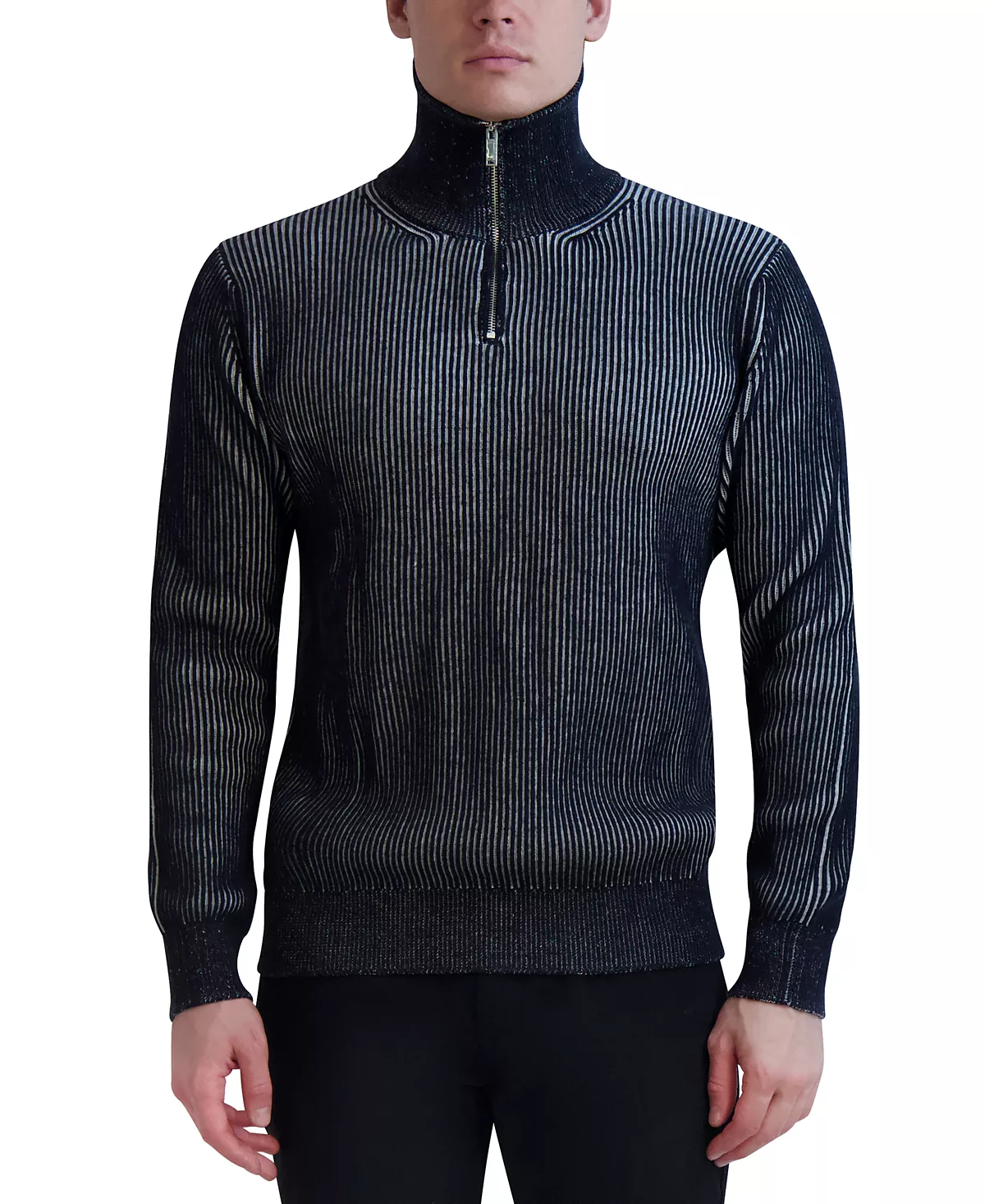 Мужской приталенный свитер с длинными рукавами и двойной иглой на молнии KARL LAGERFELD PARIS 13590₽