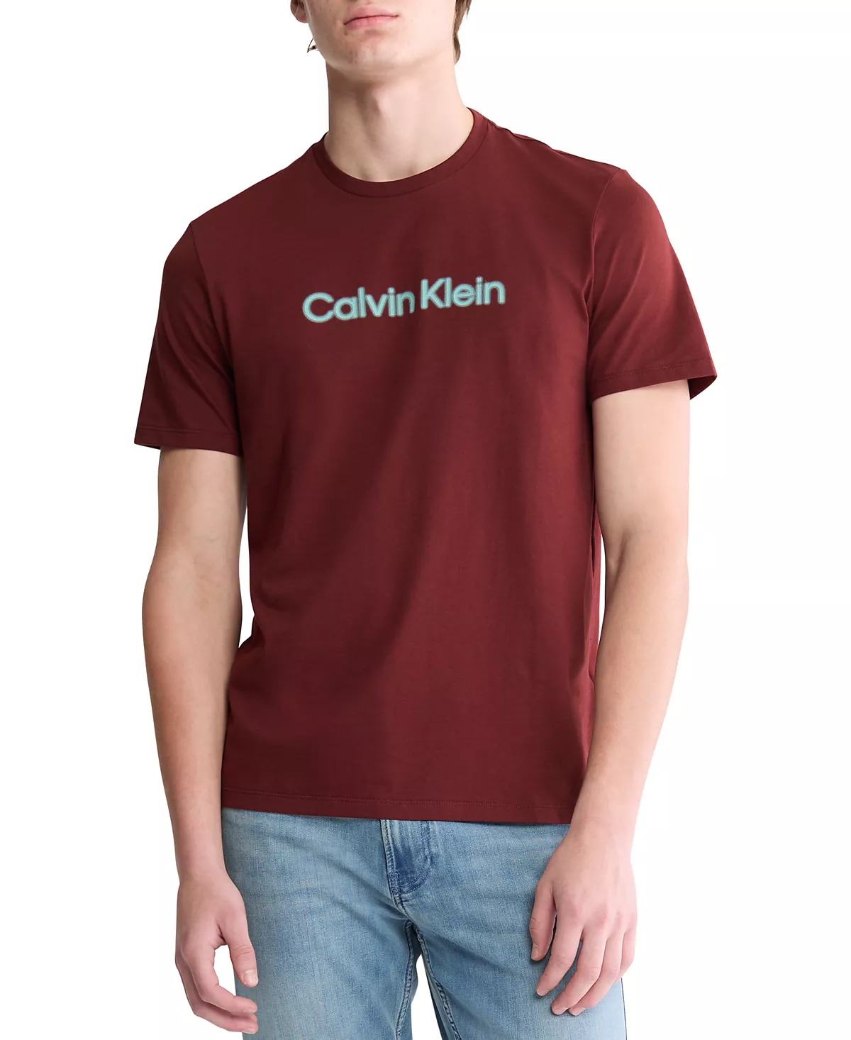 Мужская футболка с круглым вырезом и логотипом Calvin Klein с коротким рукавом HD