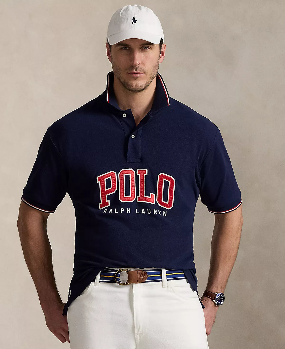 Мужская сетчатая рубашка поло Polo Ralph Lauren с логотипом Big & Tall Mens