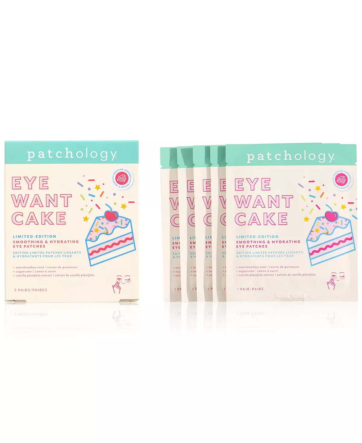 Разглаживающие и увлажняющие патчи для глаз Patchology Eye Want Cake лимитированной серии, 5 шт.