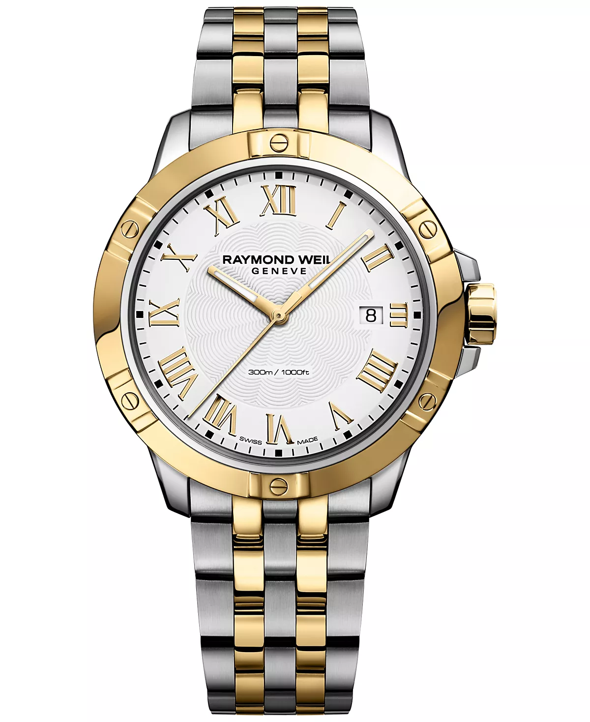 Raymond Weil Мужские швейцарские часы Tango с двухцветным PVD браслетом из нержавеющей стали Raymond WEIL 41 мм 8160-STP-00308