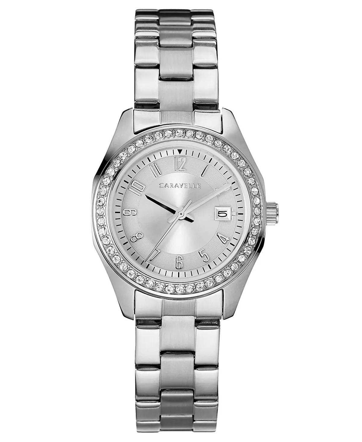 Женские часы-браслет Caravelle Designed by Bulova из нержавеющей стали диаметром 28 мм
