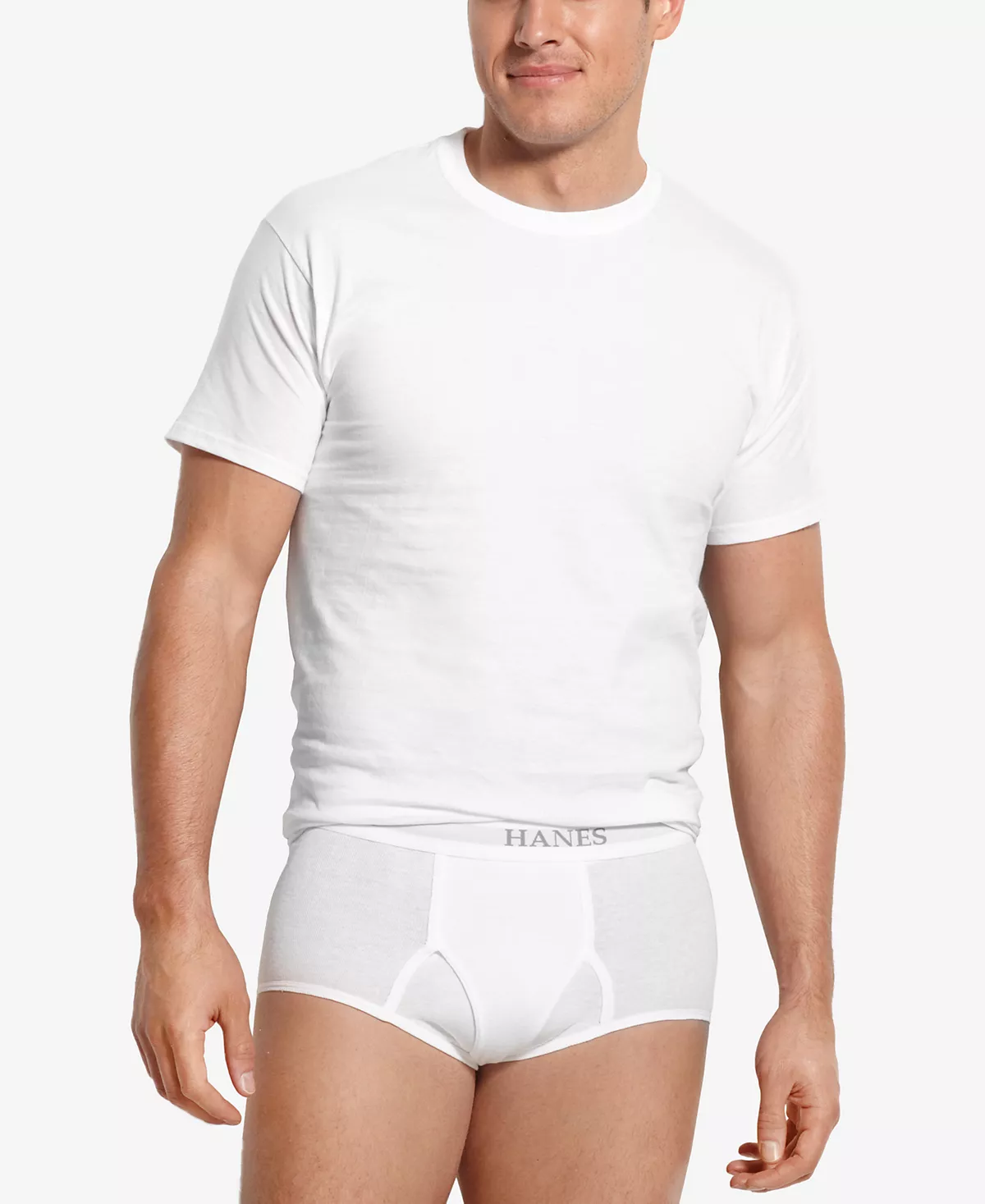Мужские майки Hanes Big & Tall 4-Pk. Хлопковые майки с круглым вырезом горловины
